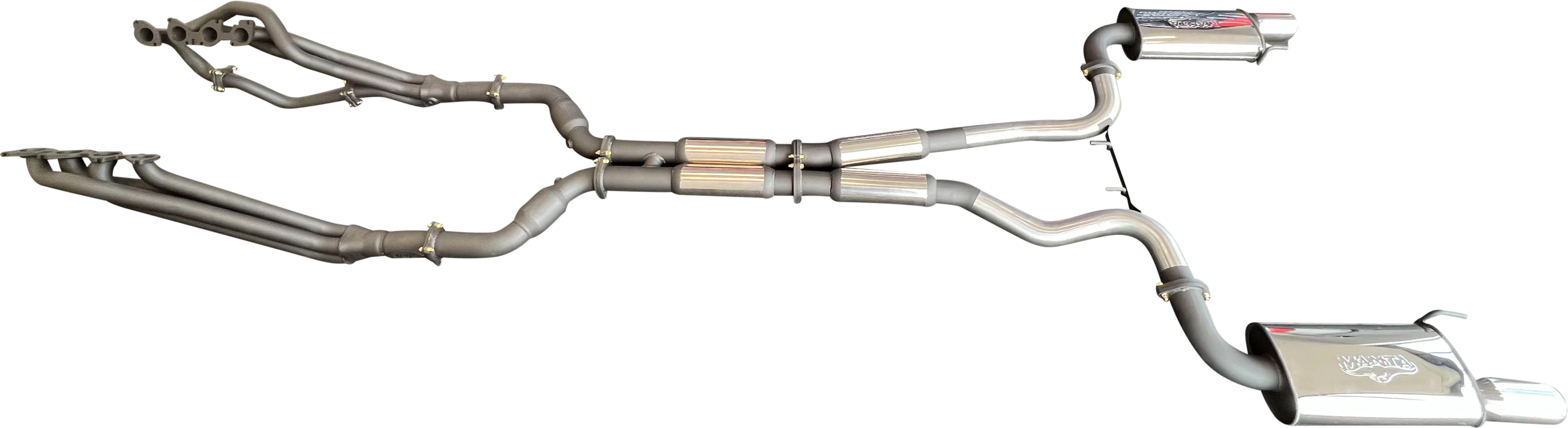 Manta | Twin 3″ Full Exhaust System with 1 7/8″ Headers Hotdog Muffler Twin Tips | Ford Mustang FM S550 5.0L V8 Coupe 2015–2017
