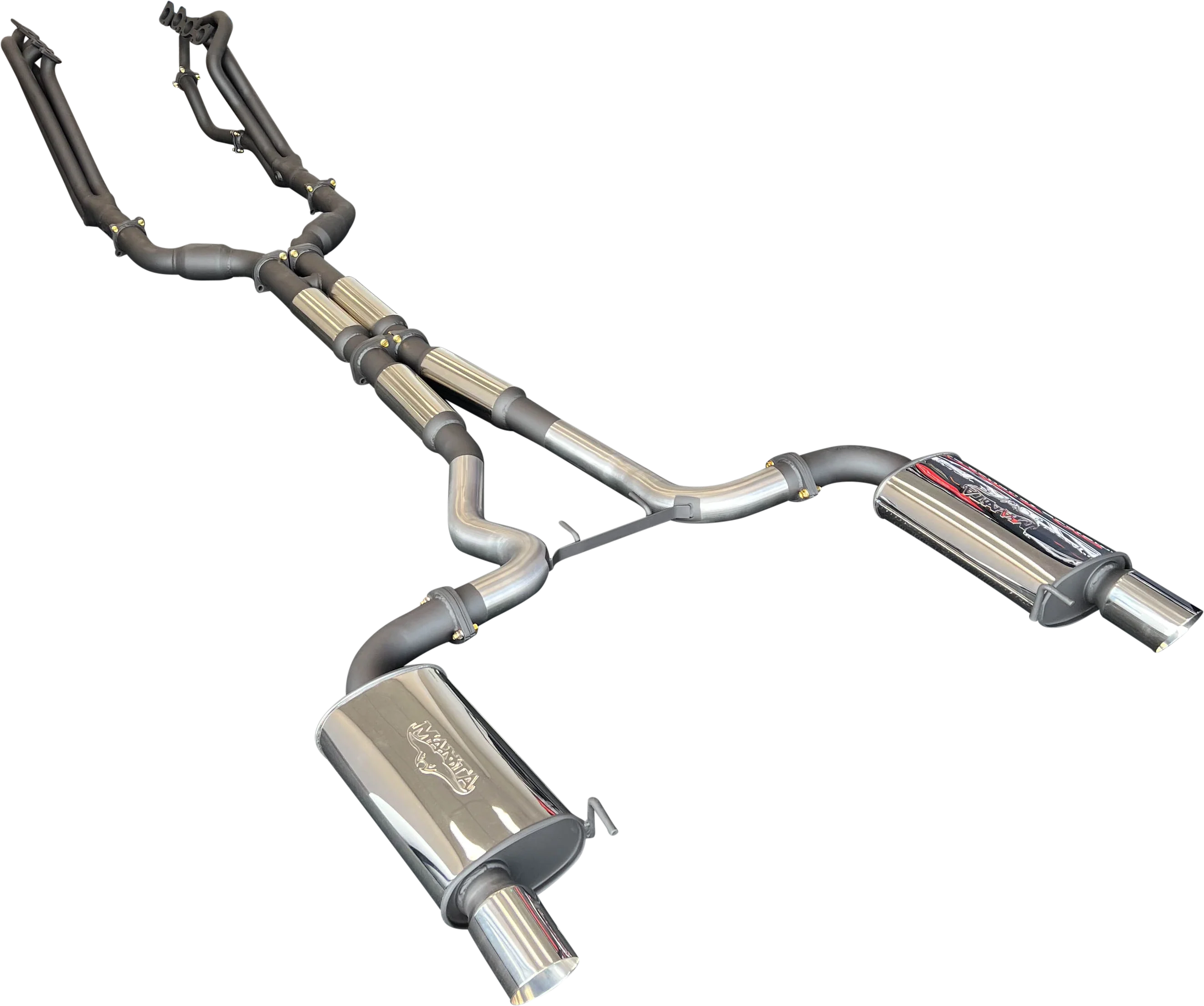 Manta | Twin 3″ Full Exhaust System with 1 7/8″ Headers Hotdog Muffler Twin Tips | Ford Mustang FM S550 5.0L V8 Coupe 2015–2017 - Image 3