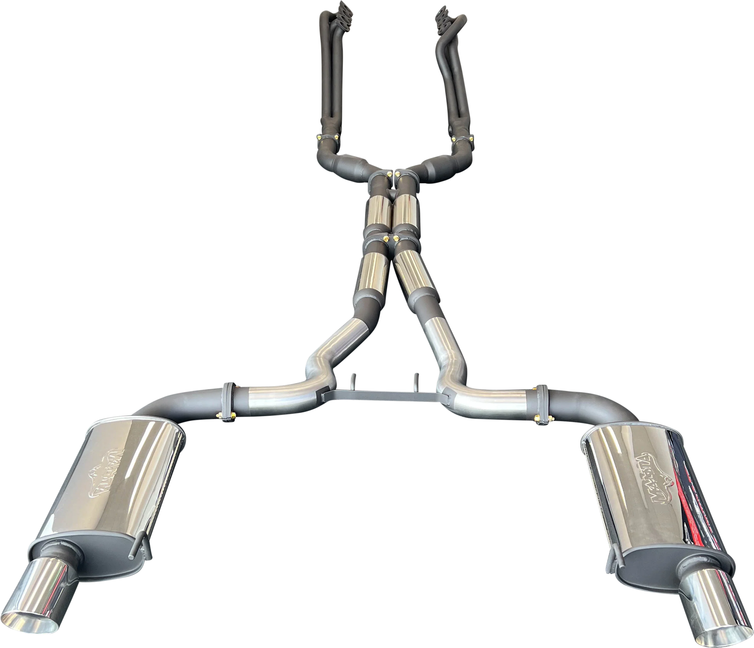 Manta | Twin 3″ Full Exhaust System with 1 7/8″ Headers Hotdog Muffler Twin Tips | Ford Mustang FM S550 5.0L V8 Coupe 2015–2017 - Image 4