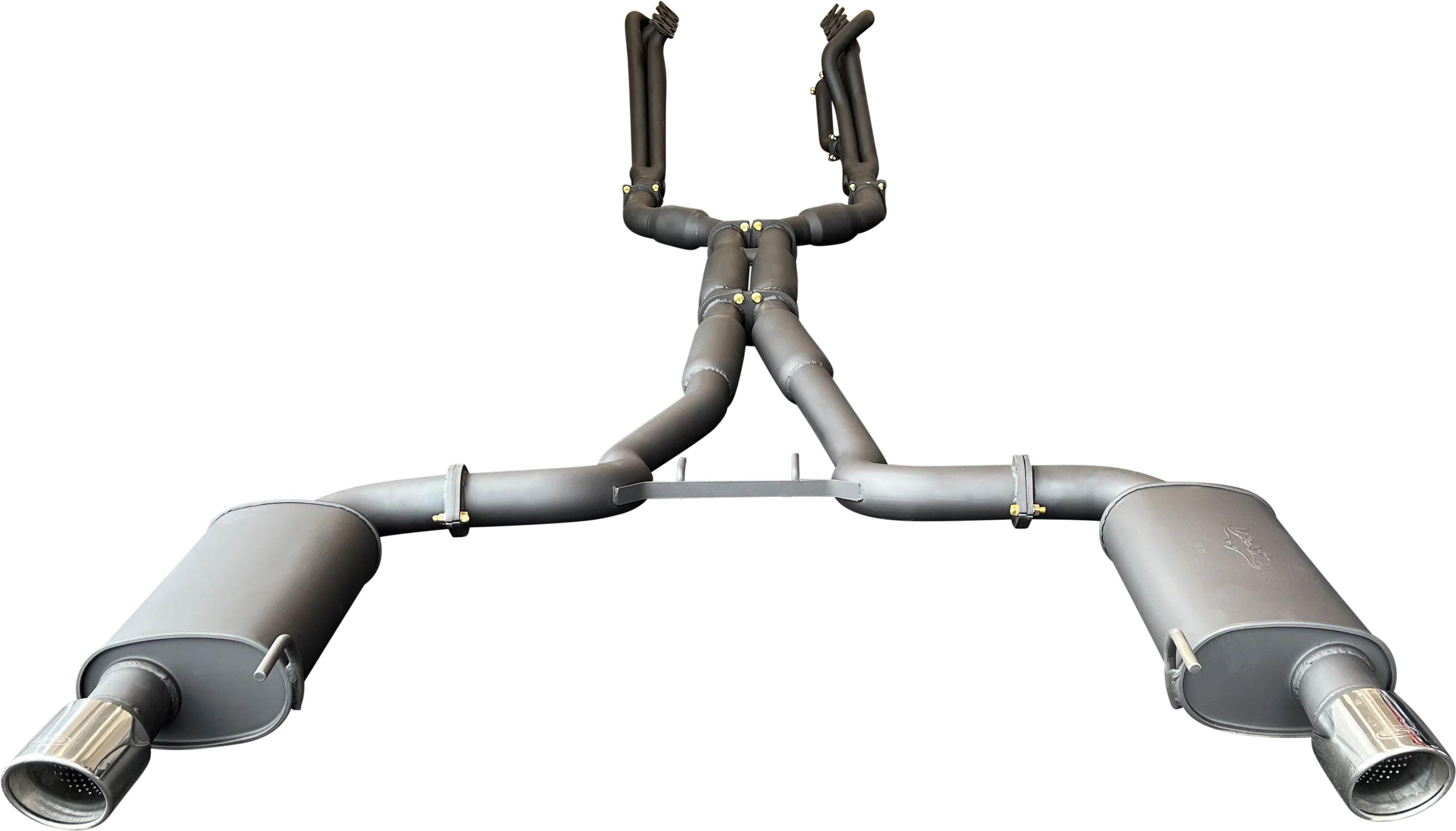 Manta | Twin 3″ Full Exhaust System with 1 7/8″ Headers Hotdog Muffler Twin Tips | Ford Mustang FM S550 5.0L V8 Coupe 2015–2017 - Image 4