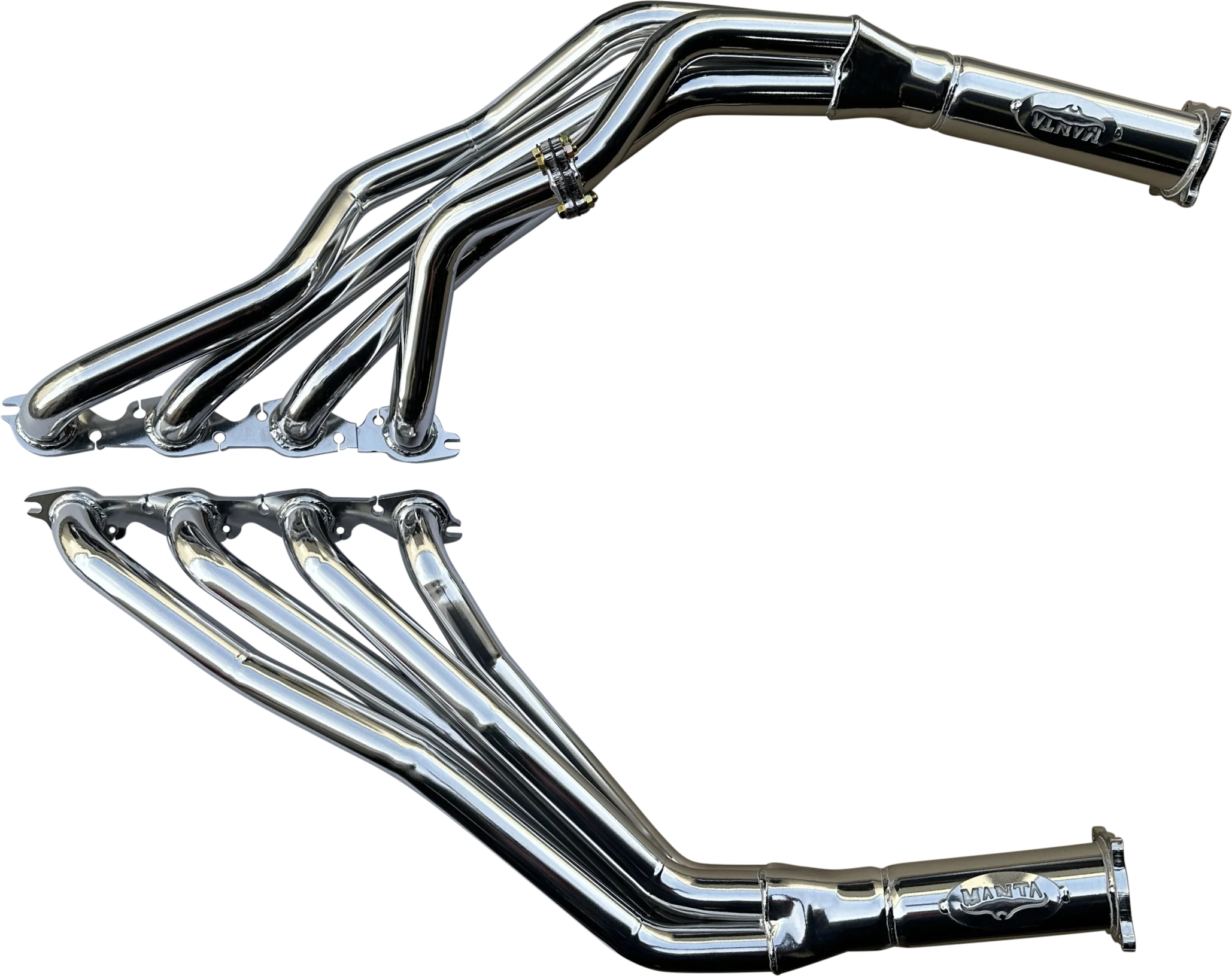 Manta | 1 3/4″ 4-1 Tuned Extractors with 3″ Outlets | Commodore VB–VS V8 5.0L EFI – Ceramic Silver