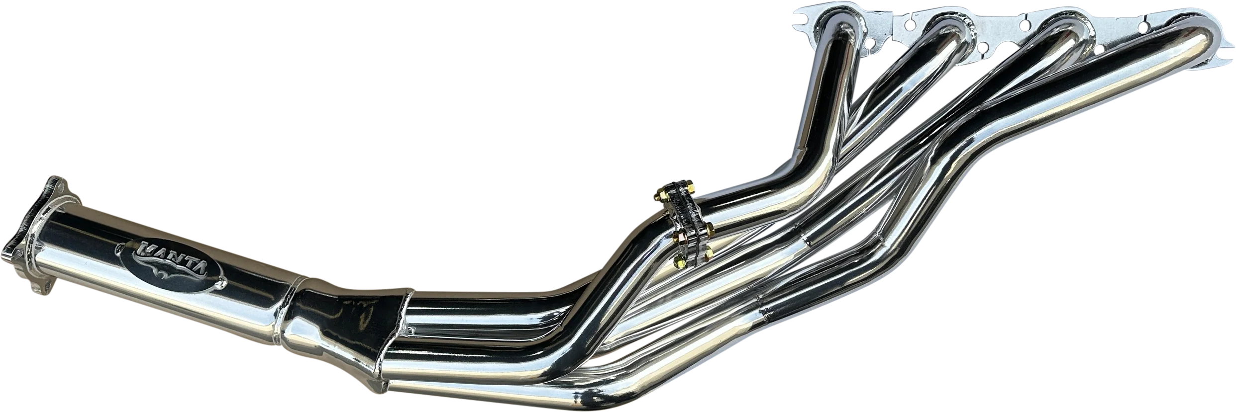 Manta | 1 3/4″ 4-1 Tuned Extractors with 3″ Outlets | Commodore VB–VS V8 5.0L EFI – Ceramic Silver - Image 4