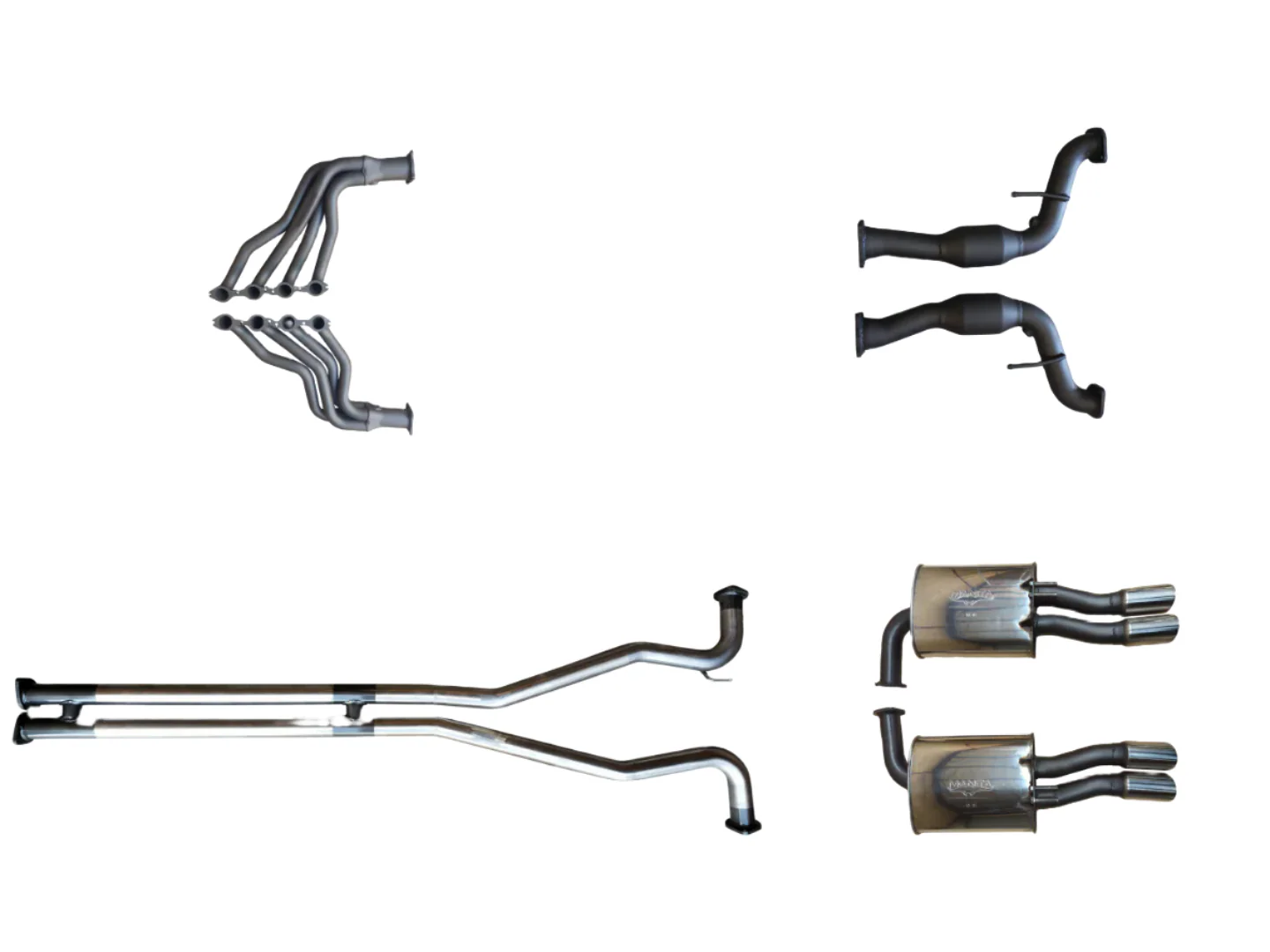 Manta | Twin 2.5″ Full System with 1 3/4″ Extractors Hotdog/Muffler | Holden Commodore VE Ute V8, HSV Maloo 2007–2013