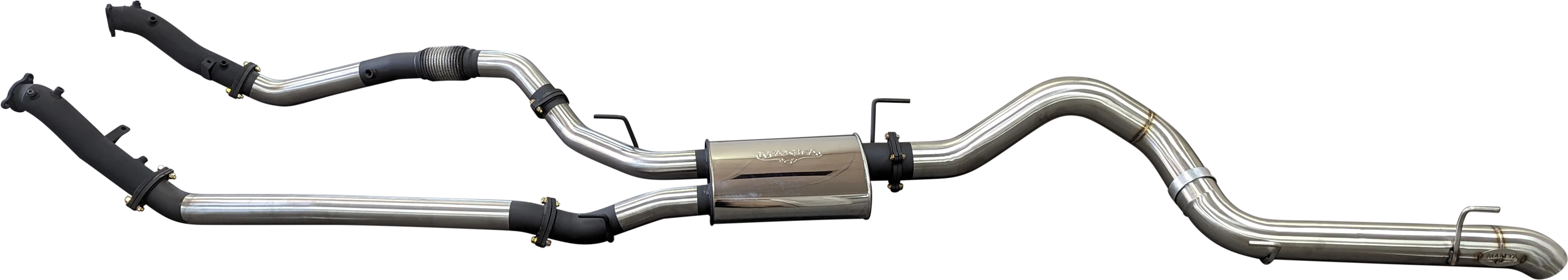 Manta 3in Dual Turbo Back No Cat with Muffler 4in Tailpipe Landcruiser VDJ200 2015–2021