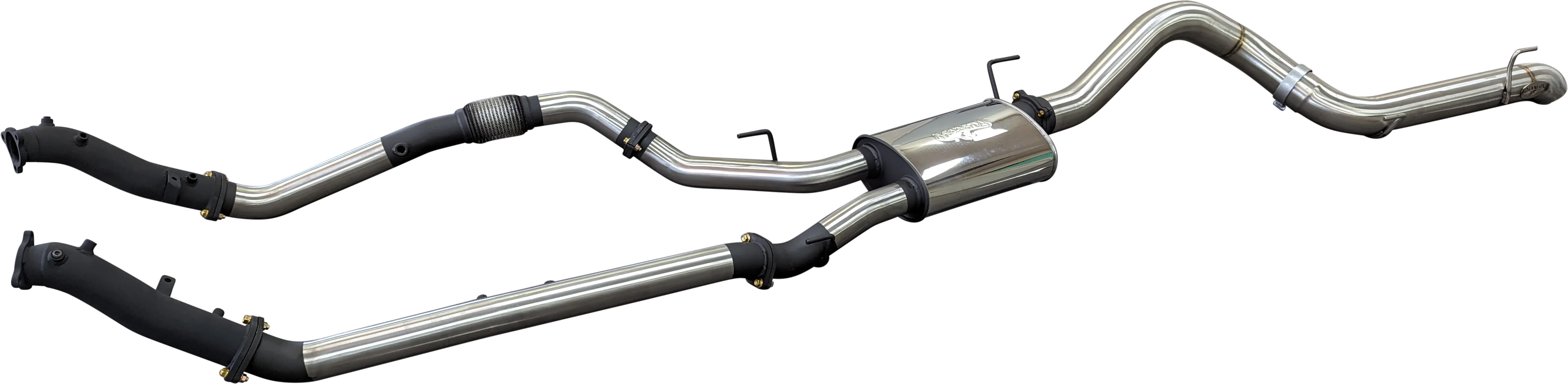 Manta 3in Dual Turbo Back No Cat with Muffler 4in Tailpipe Landcruiser VDJ200 2015–2021 - Image 3