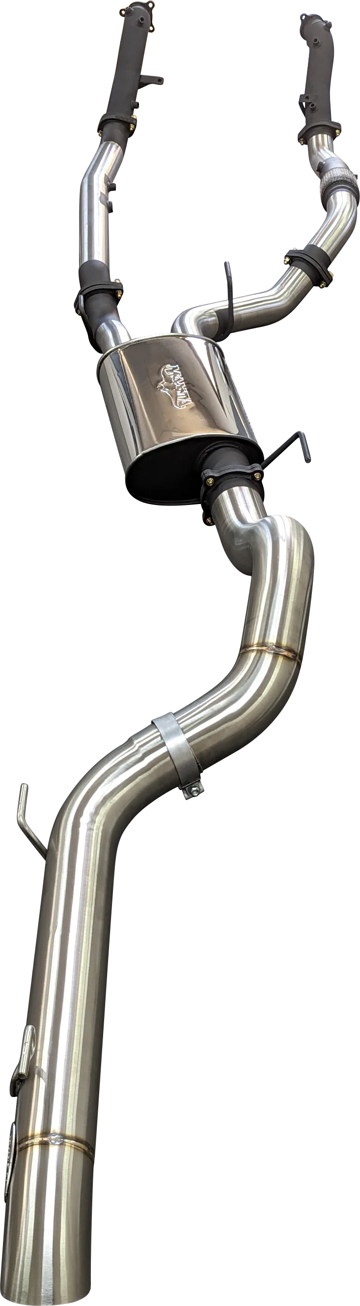Manta 3in Dual Turbo Back No Cat with Muffler 4in Tailpipe Landcruiser VDJ200 2015–2021 - Image 5