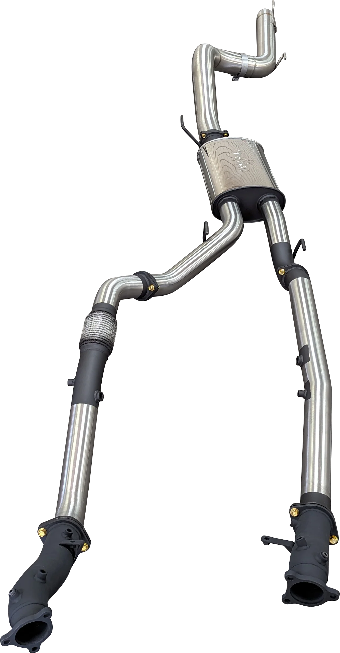 Manta 3in Dual Turbo Back No Cat with Muffler 4in Tailpipe Landcruiser VDJ200 2015–2021 - Image 9