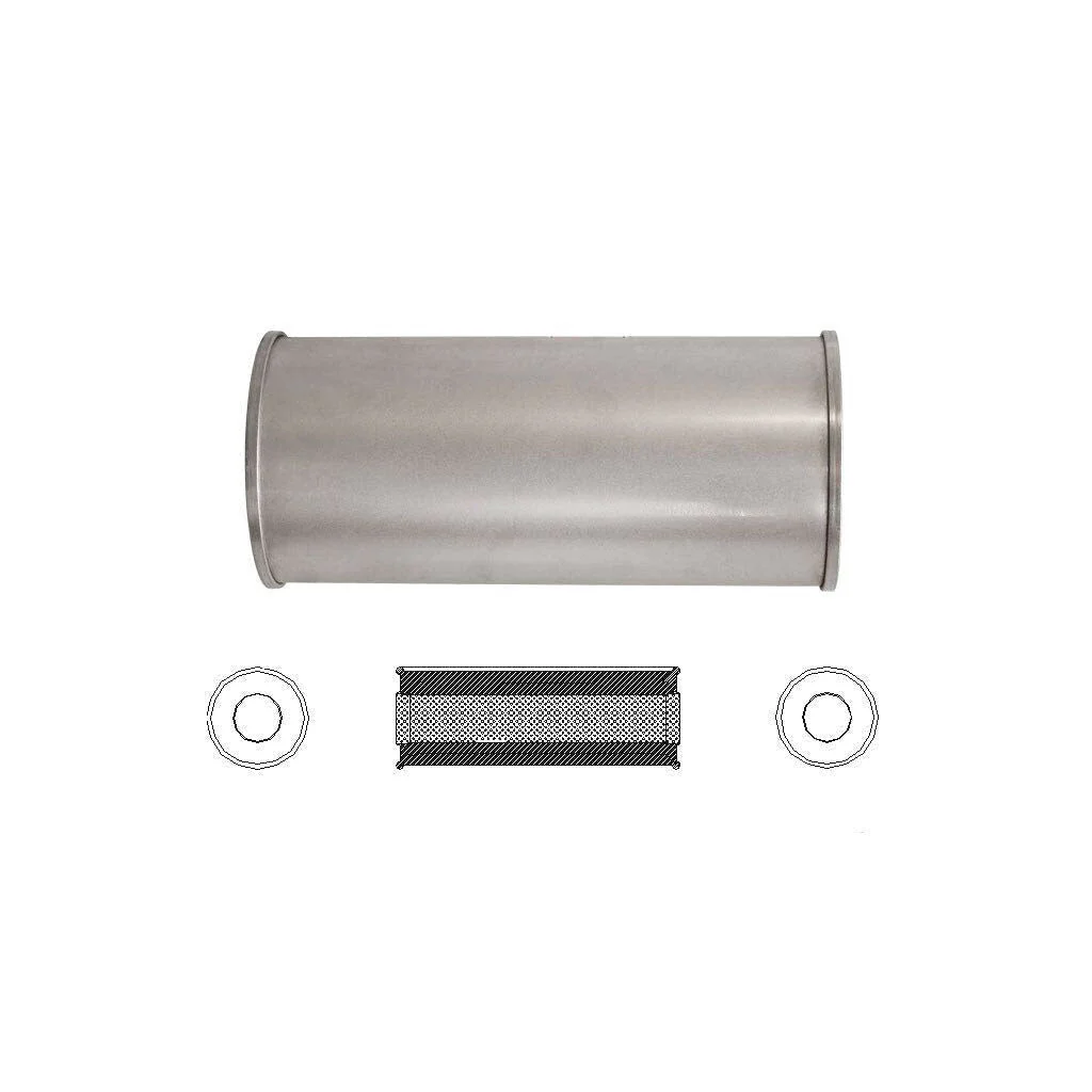 MSA Universal Muffler - 2.5" Inch 6" Round X 14" Long Straight Through Offset/Offset