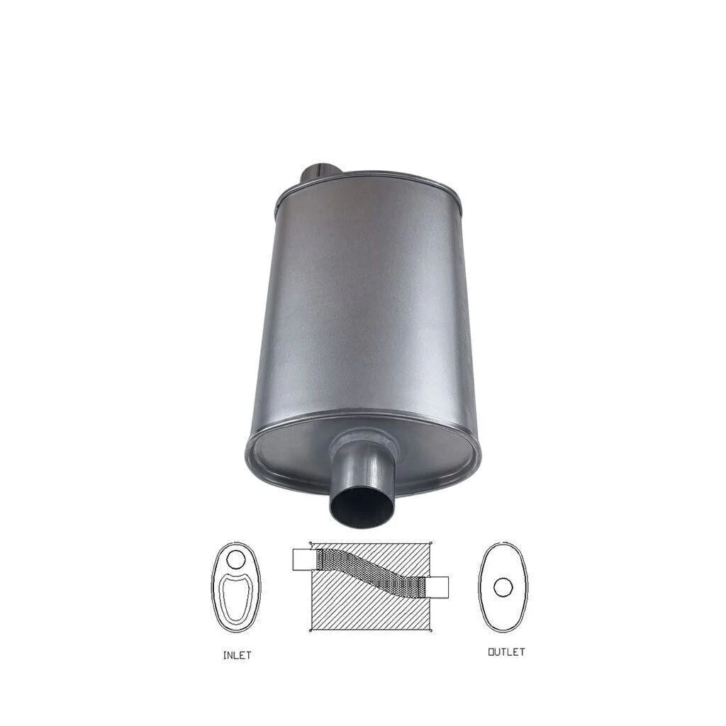 MSA Universal Muffler - 2" Inch 8" x 4" Oval 14" Long Straight
