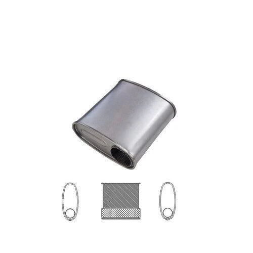 MSA Universal Muffler - 3" Inch 10" x 4" Oval 10" Long Straight