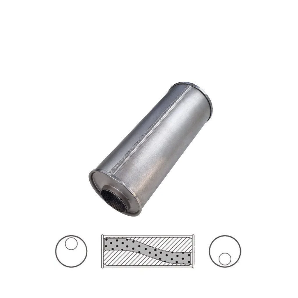MSA Universal Muffler - 3" Inch 6" Round X 16" Long Straight Through