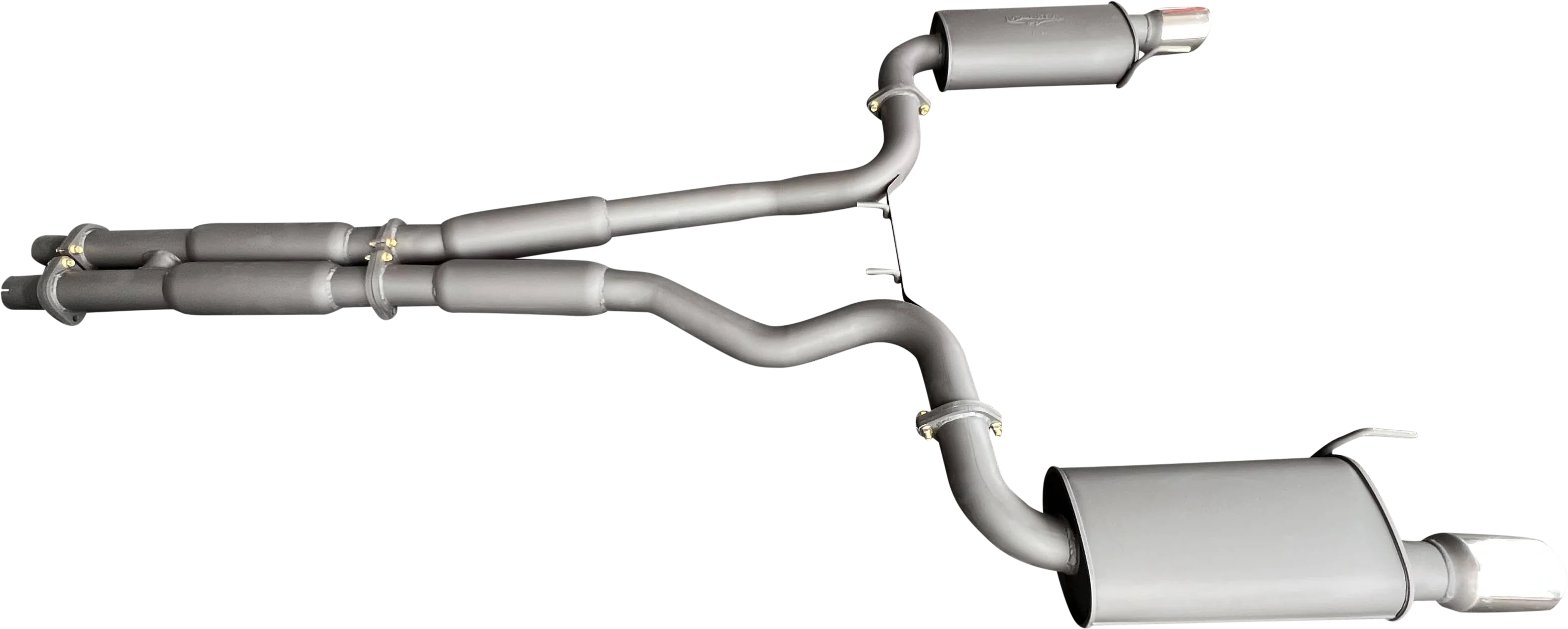 Manta | Twin 3″ Cat Back Exhaust System with Hotdog Mufflers Twin Tips | Ford Mustang FM S550 5.0L V8 Coupe 2015–2017