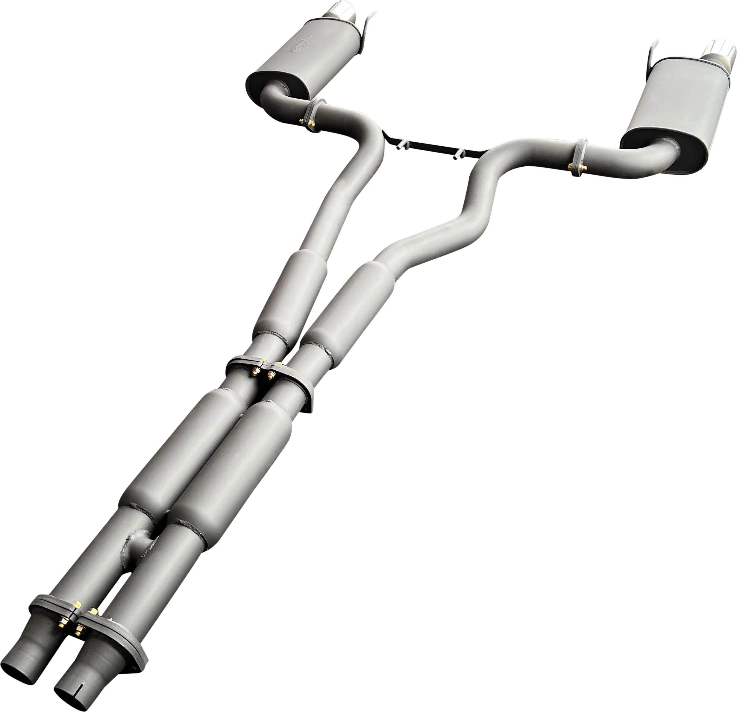 Manta | Twin 3″ Cat Back Exhaust System with Hotdog Mufflers Twin Tips | Ford Mustang FM S550 5.0L V8 Coupe 2015–2017 - Image 3