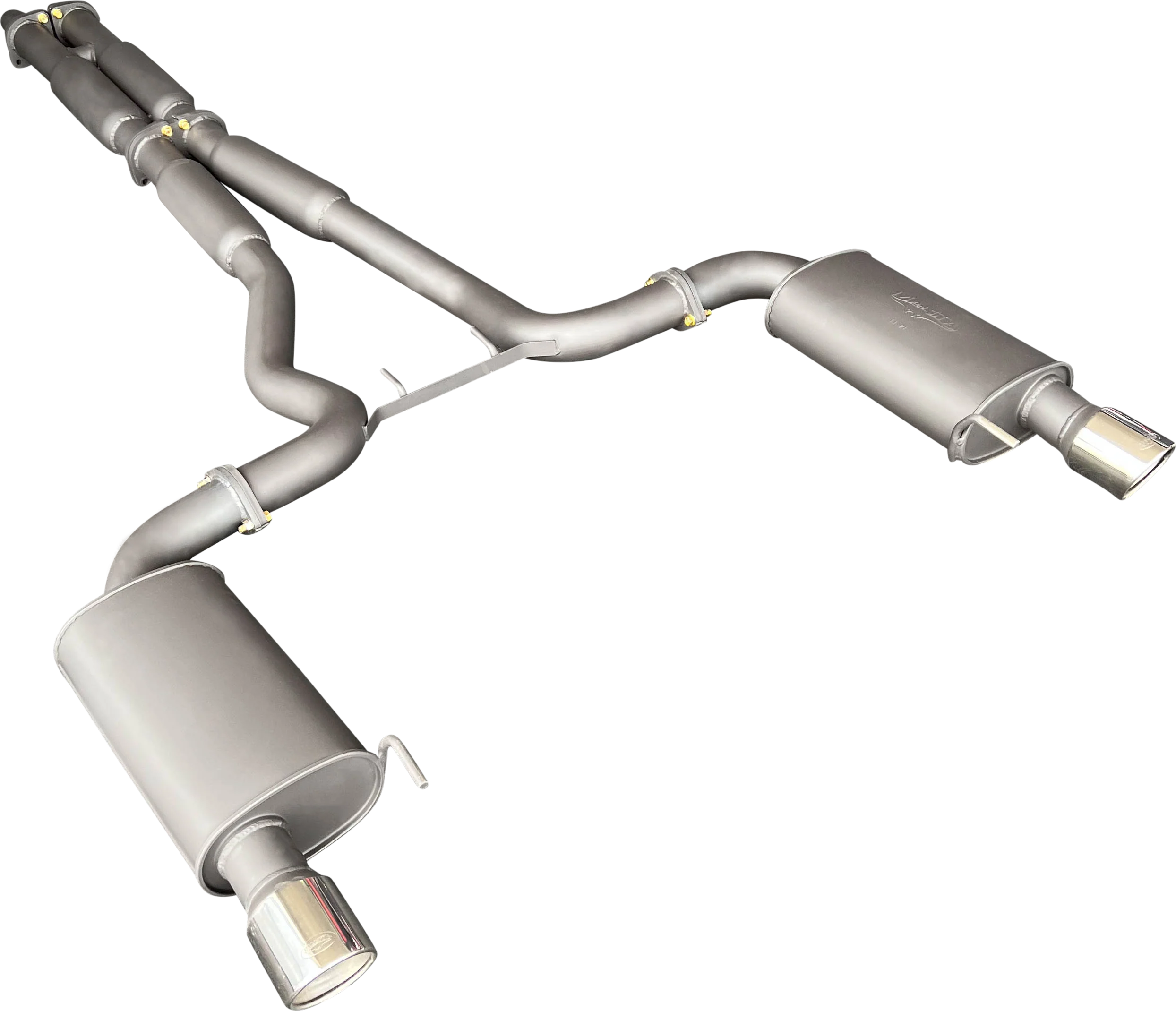 Manta | Twin 3″ Cat Back Exhaust System with Hotdog Mufflers Twin Tips | Ford Mustang FM S550 5.0L V8 Coupe 2015–2017 - Image 5