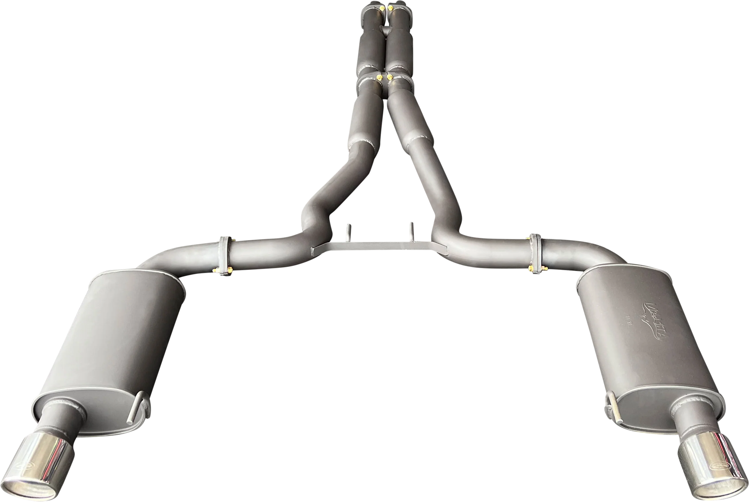 Manta | Twin 3″ Cat Back Exhaust System with Hotdog Mufflers Twin Tips | Ford Mustang FM S550 5.0L V8 Coupe 2015–2017 - Image 7