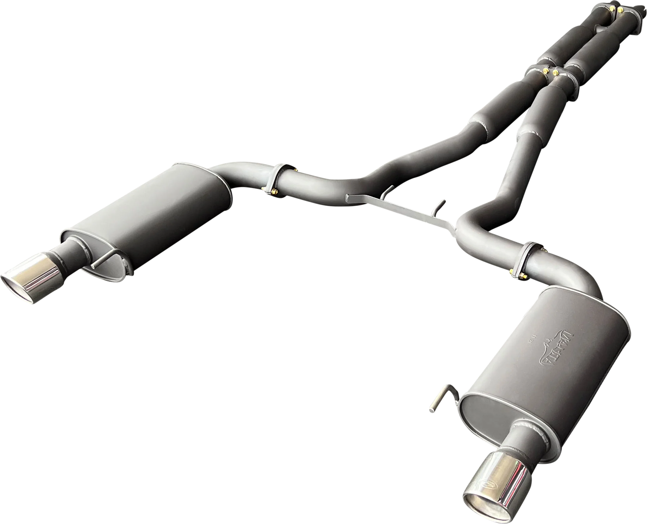 Manta | Twin 3″ Cat Back Exhaust System with Hotdog Mufflers Twin Tips | Ford Mustang FM S550 5.0L V8 Coupe 2015–2017 - Image 8