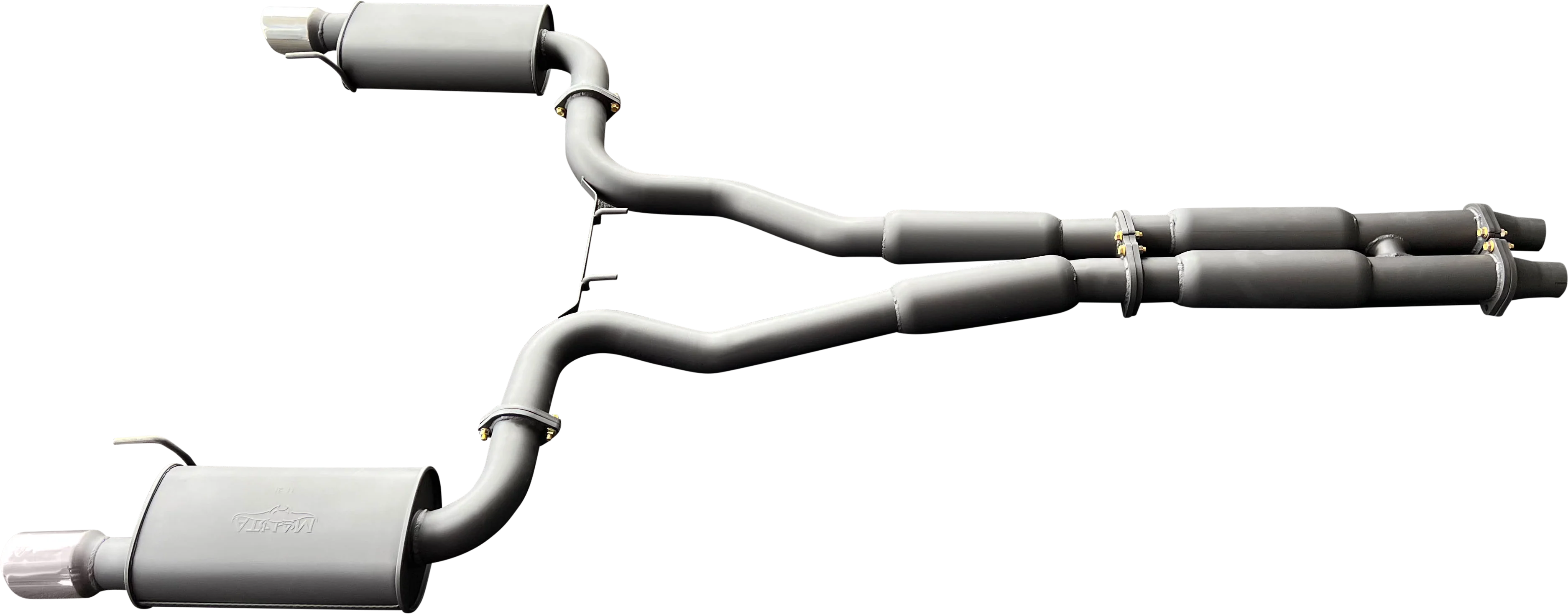 Manta | Twin 3″ Cat Back Exhaust System with Hotdog Mufflers Twin Tips | Ford Mustang FM S550 5.0L V8 Coupe 2015–2017 - Image 9