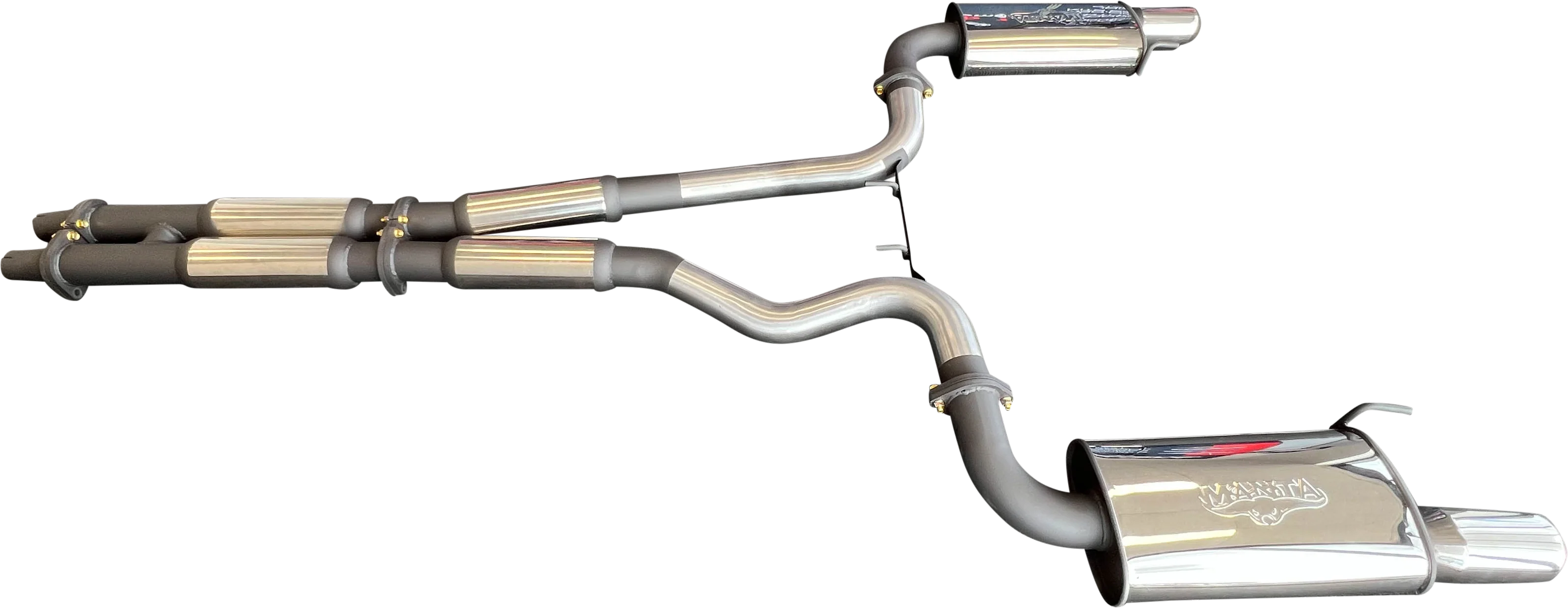 Manta | Twin 3″ Cat Back Exhaust System with Hotdog Mufflers Twin Tips | Ford Mustang FM S550 5.0L V8 Coupe 2015–2017 - Image 2