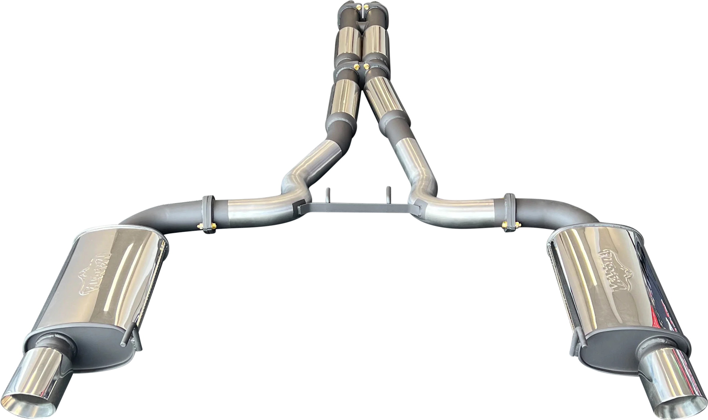 Manta | Twin 3″ Cat Back Exhaust System with Hotdog Mufflers Twin Tips | Ford Mustang FM S550 5.0L V8 Coupe 2015–2017 - Image 5