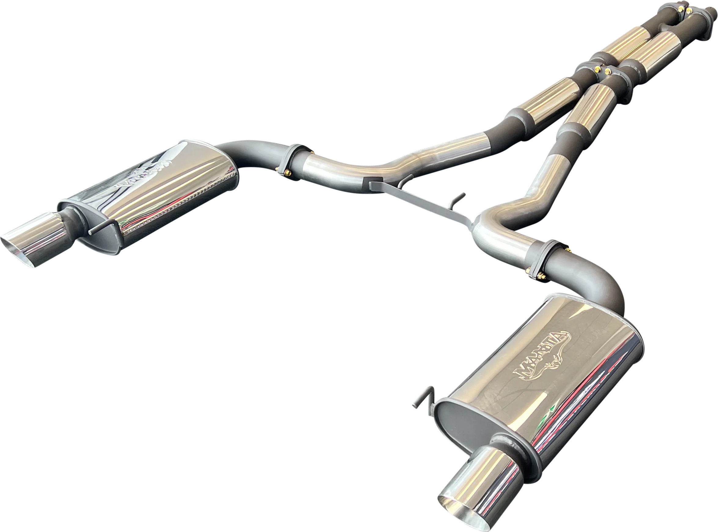 Manta | Twin 3″ Cat Back Exhaust System with Hotdog Mufflers Twin Tips | Ford Mustang FM S550 5.0L V8 Coupe 2015–2017 - Image 6
