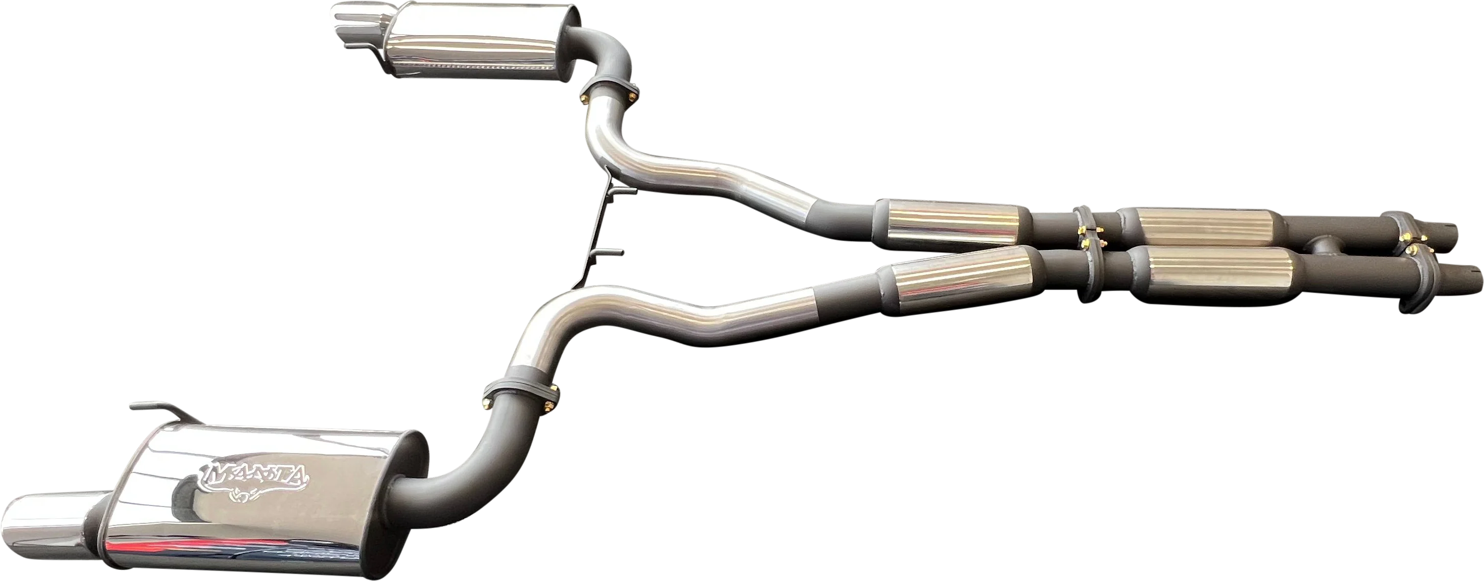 Manta | Twin 3″ Cat Back Exhaust System with Hotdog Mufflers Twin Tips | Ford Mustang FM S550 5.0L V8 Coupe 2015–2017 - Image 7