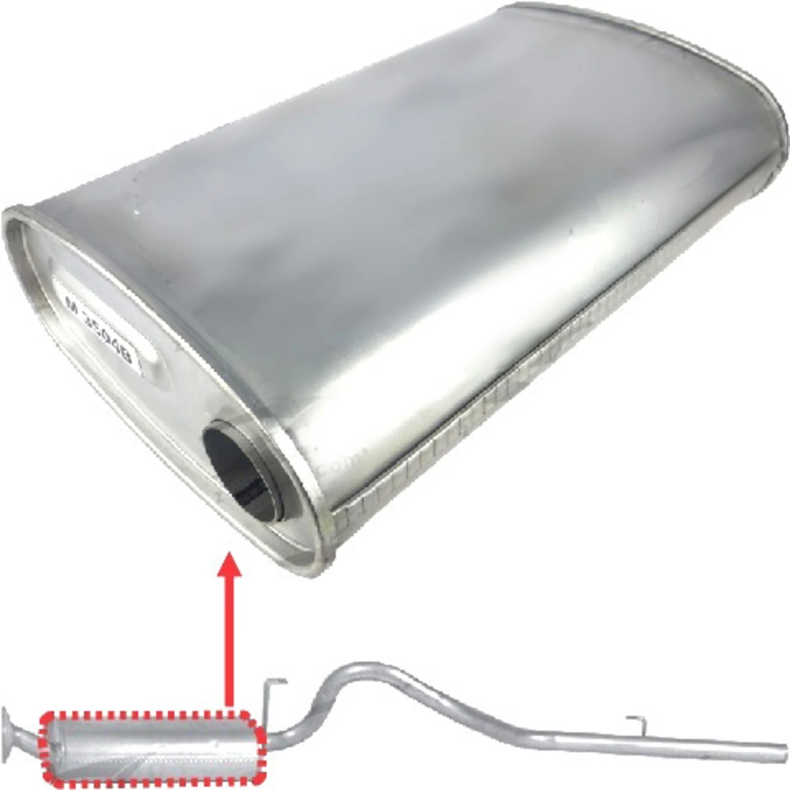 REDBACK | Triflow Triple Flow Muffler 11"x6" Oval 20" Long 2.25" ID Offset/Offset | UNX7776