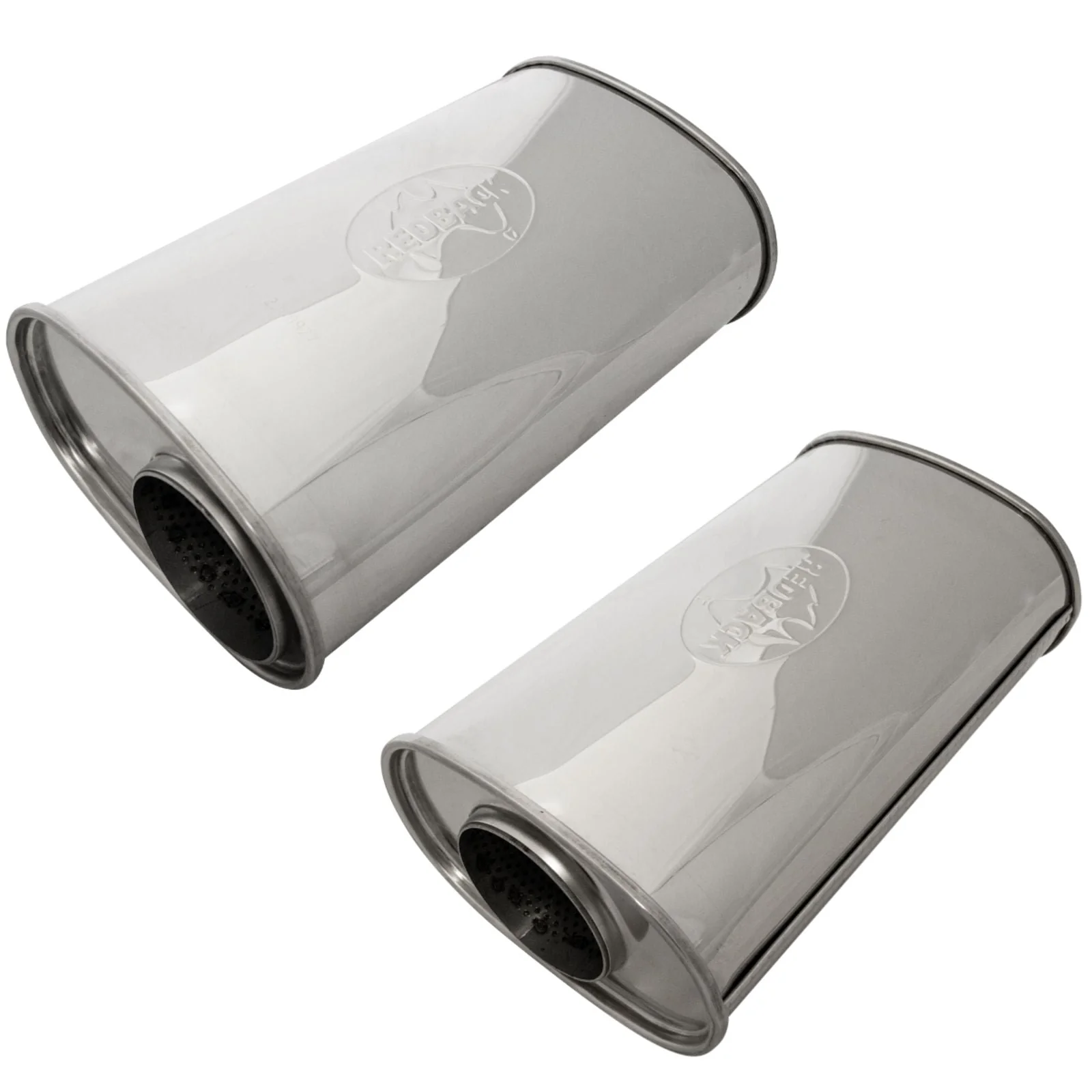 Redback - 3.5" Universal Muffler Offset/Centre 355x228x127mm Oval 304 Stainless