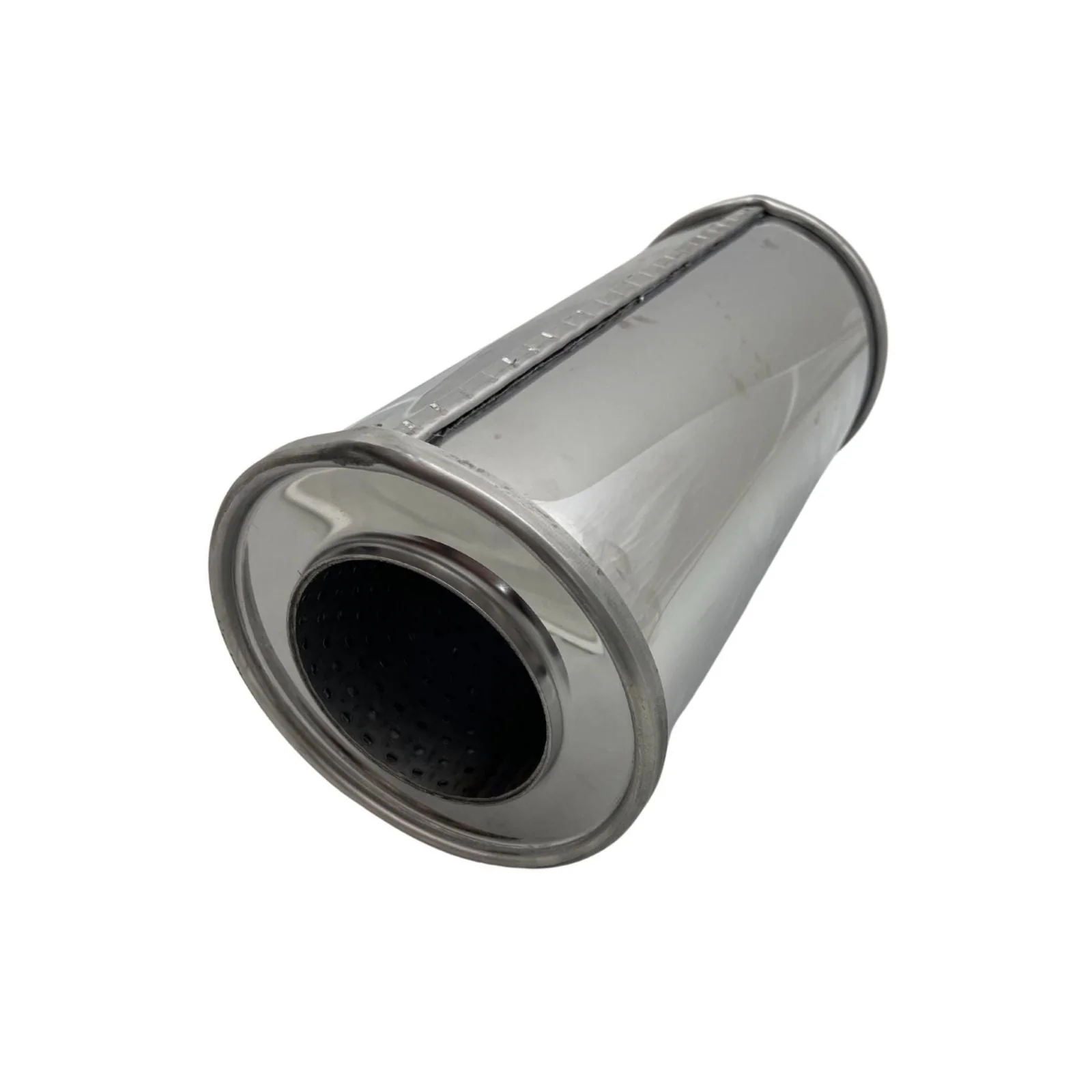 REDBACK | 5" Round Megaflow Performance Muffler 430 Stainless 12" Long 3" ID | 251-11125-X - Image 2