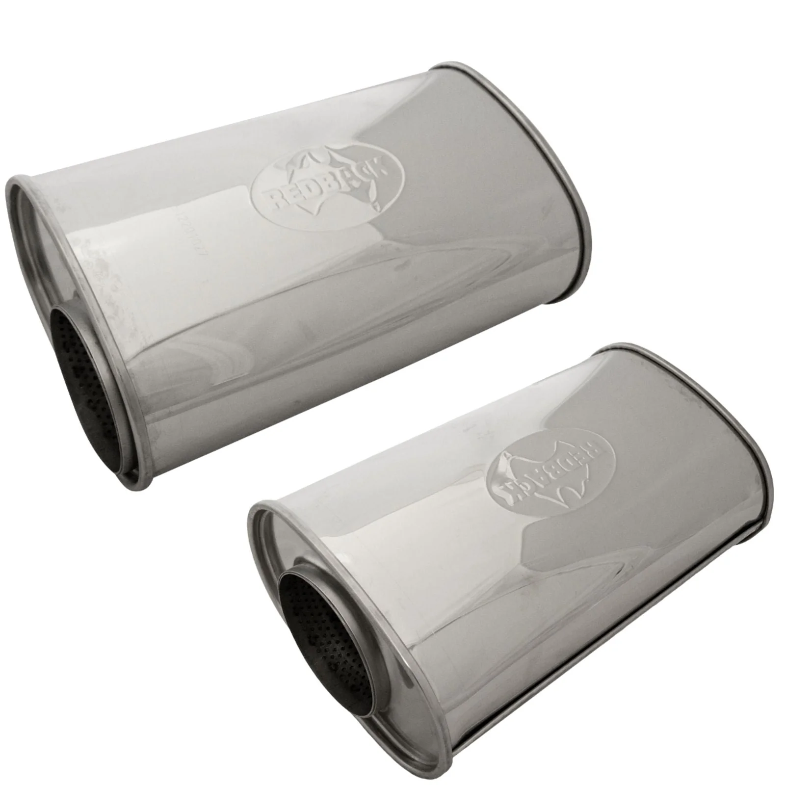 Redback - 4" Universal Muffler Offset/Centre 14"x9"x5" Oval 304 Stainless