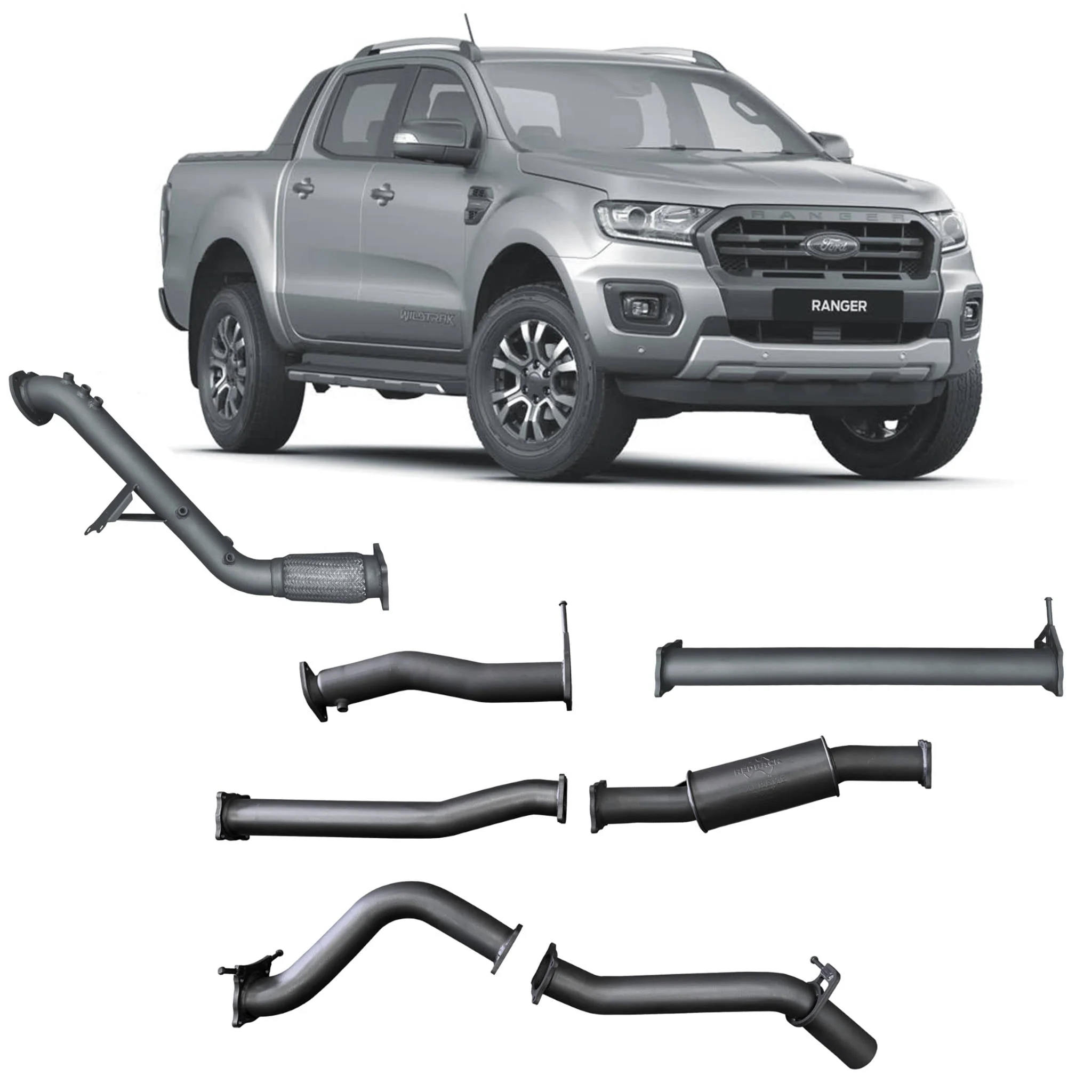 REDBACK | Extreme Duty 3" Turbo Back Exhaust | Ford Ranger PX2 PX3 3.2L 2016-2022 | FRX22200-PR