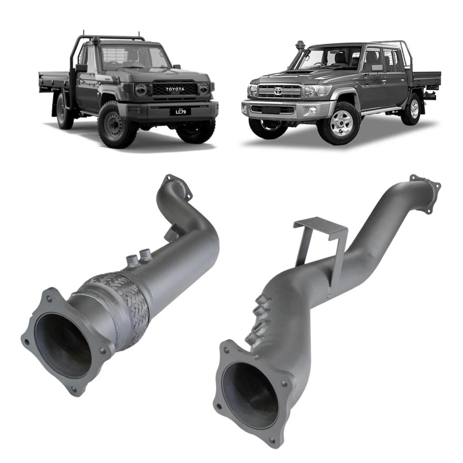 Redback Extreme Duty - Toyota Landcruiser 79 Series (2016 - On) Turbo Back 4" Exhaust Kit - Image 2