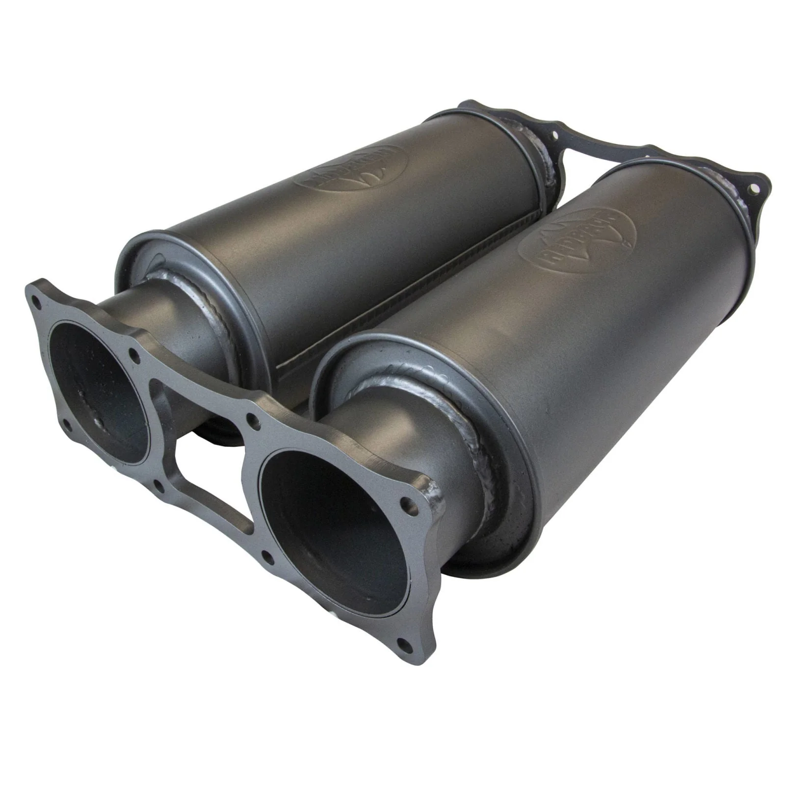REDBACK | Extreme Duty Twin 4" Megaflow Resonator Muffler 6" Round 304 Stainless | XR00671-40