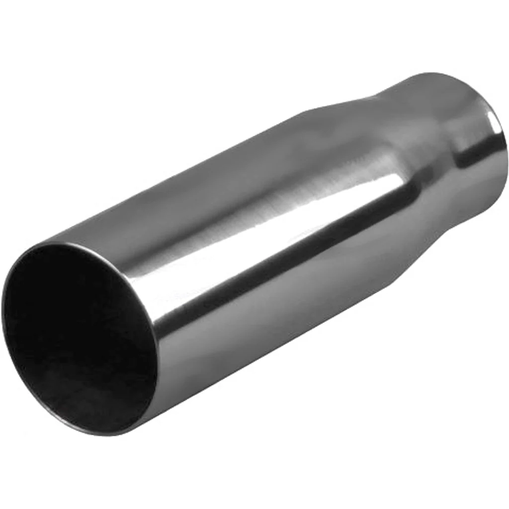 Exhaust Tip - 2 1/2" Inch (In) 3" Inch (Out) 225mm Long (Straight Cut - Stainless Steel)