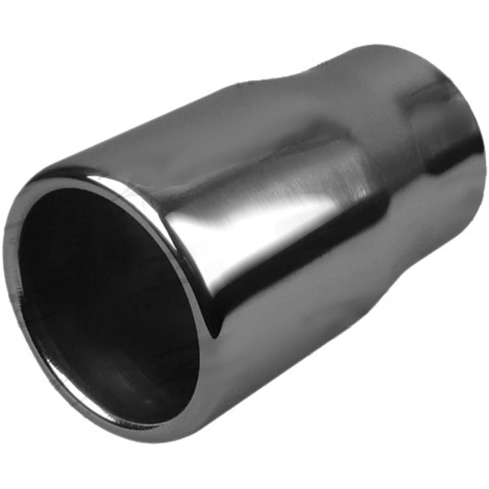 Exhaust Tip - 2 1/4" Inch (In) 2 1/2" Inch (Out) 150mm Long (Straight Cut - Rolled Edge - Stainless Steel)