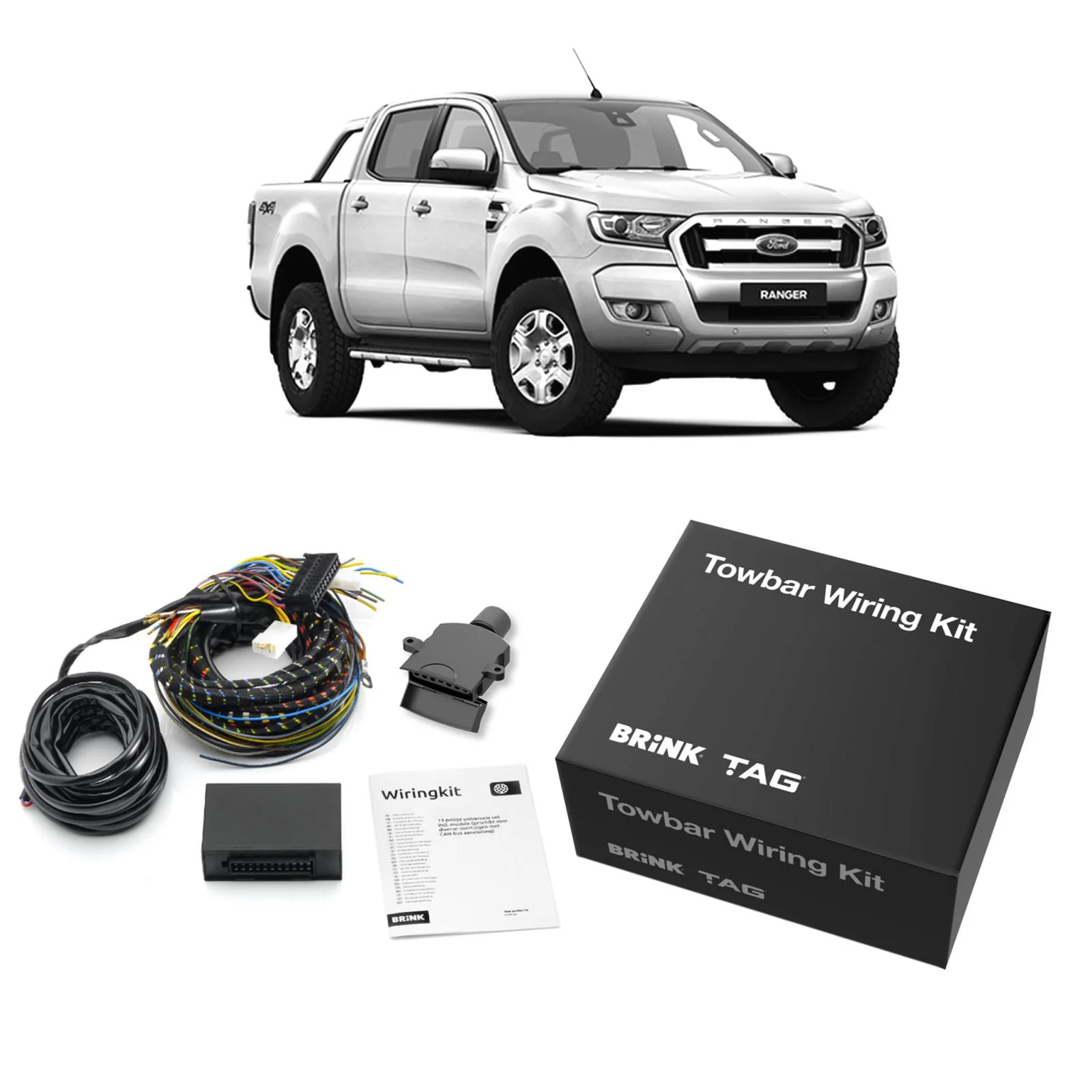 TAG | Heavy Duty Extended Towbar 3-Piece & Direct Fit CAN-Bus Wiring Kit | Ford Ranger PX Cab Chassis 2011–2022 | T7F706-K101 - Image 2