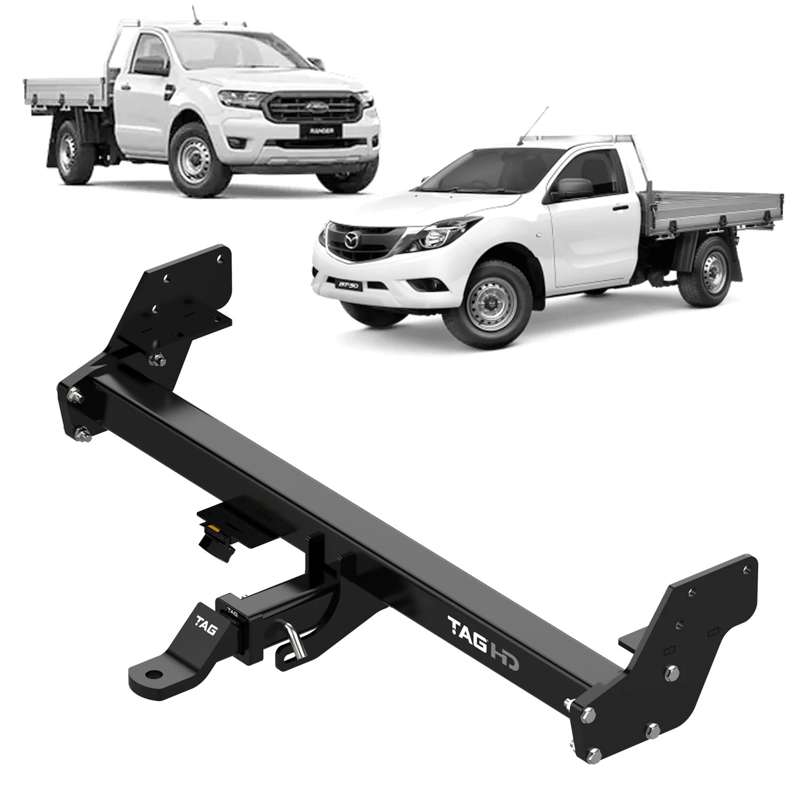 TAG | Heavy Duty Towbar 3-Piece & Direct Fit CANBUS Wiring Kit | Ford Ranger PX2 PX3 Cab Chassis 2015–2022 | T7F705-K102 - Image 2
