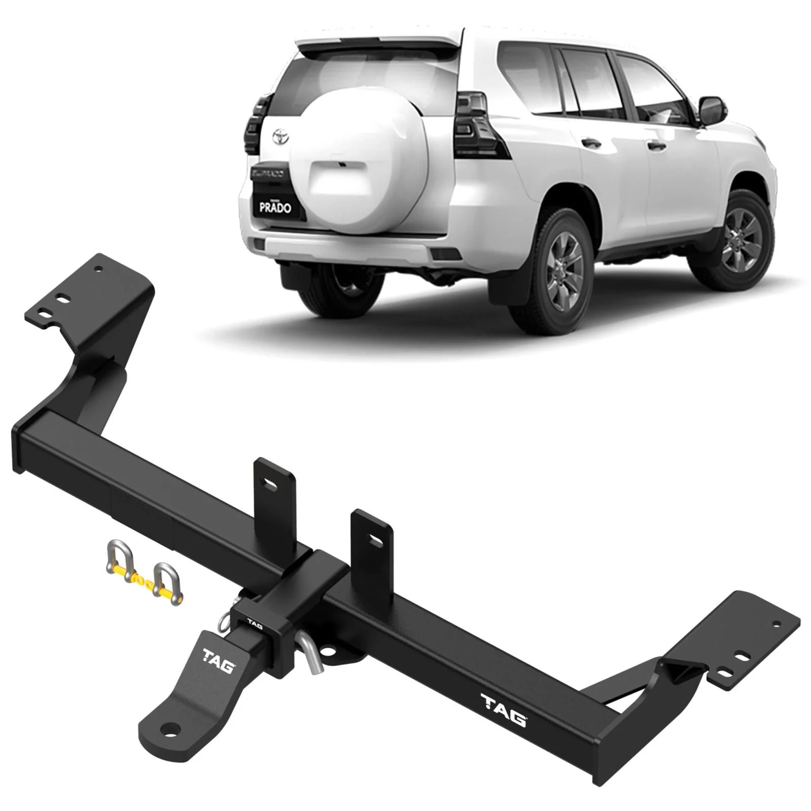 TAG | Heavy Duty Towbar | Toyota Prado 150 Series Spare Wheel on Door 2009–2024 | T4T482