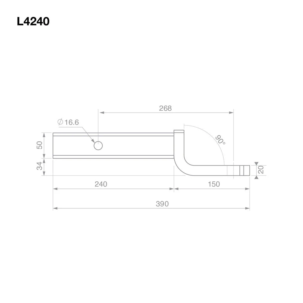 TAG | Heavy Duty Tow Ball Mount | 268mm Long 40mm Drop 50mm Square Hitch | L4240 - Image 3