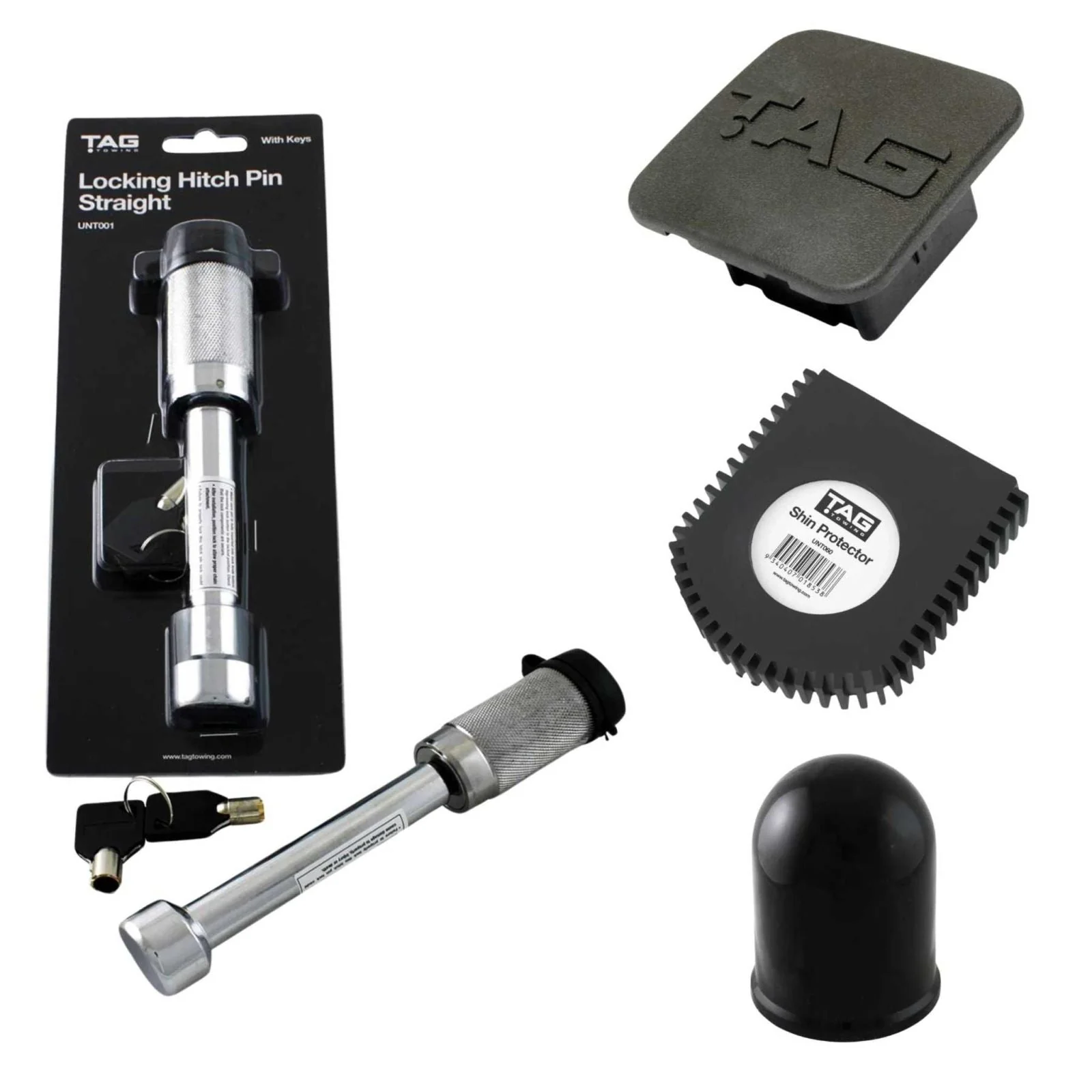 TAG | Towing Protection Kit | Hitch Cover Locking Pin Ball Cover & Shin Guard | TOWUPGRADE01