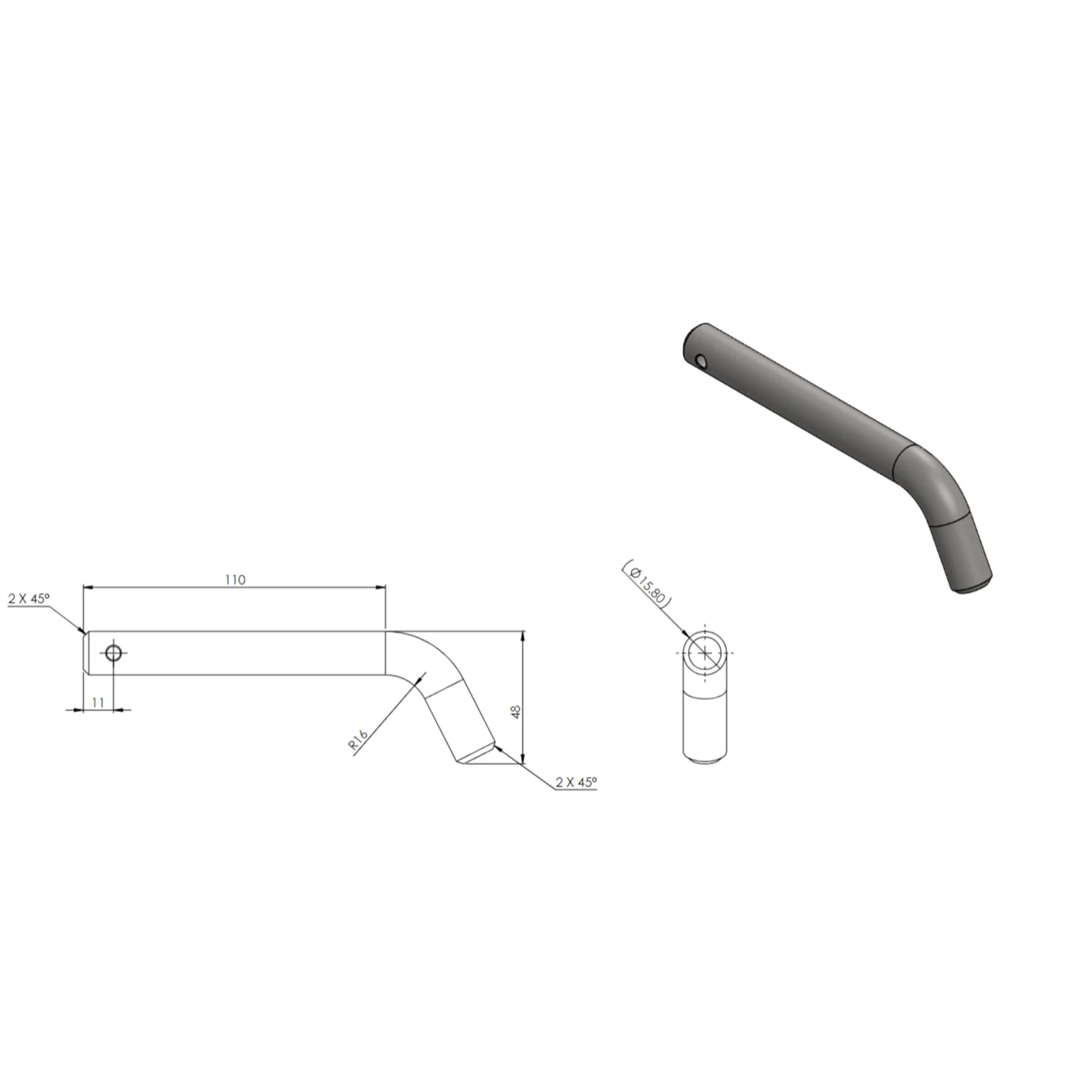 TAG | Extra Long Towbar Hitch Pin & Clip | Toyota Landcruiser 300 & Prado 250 2021–on | UNT080XL