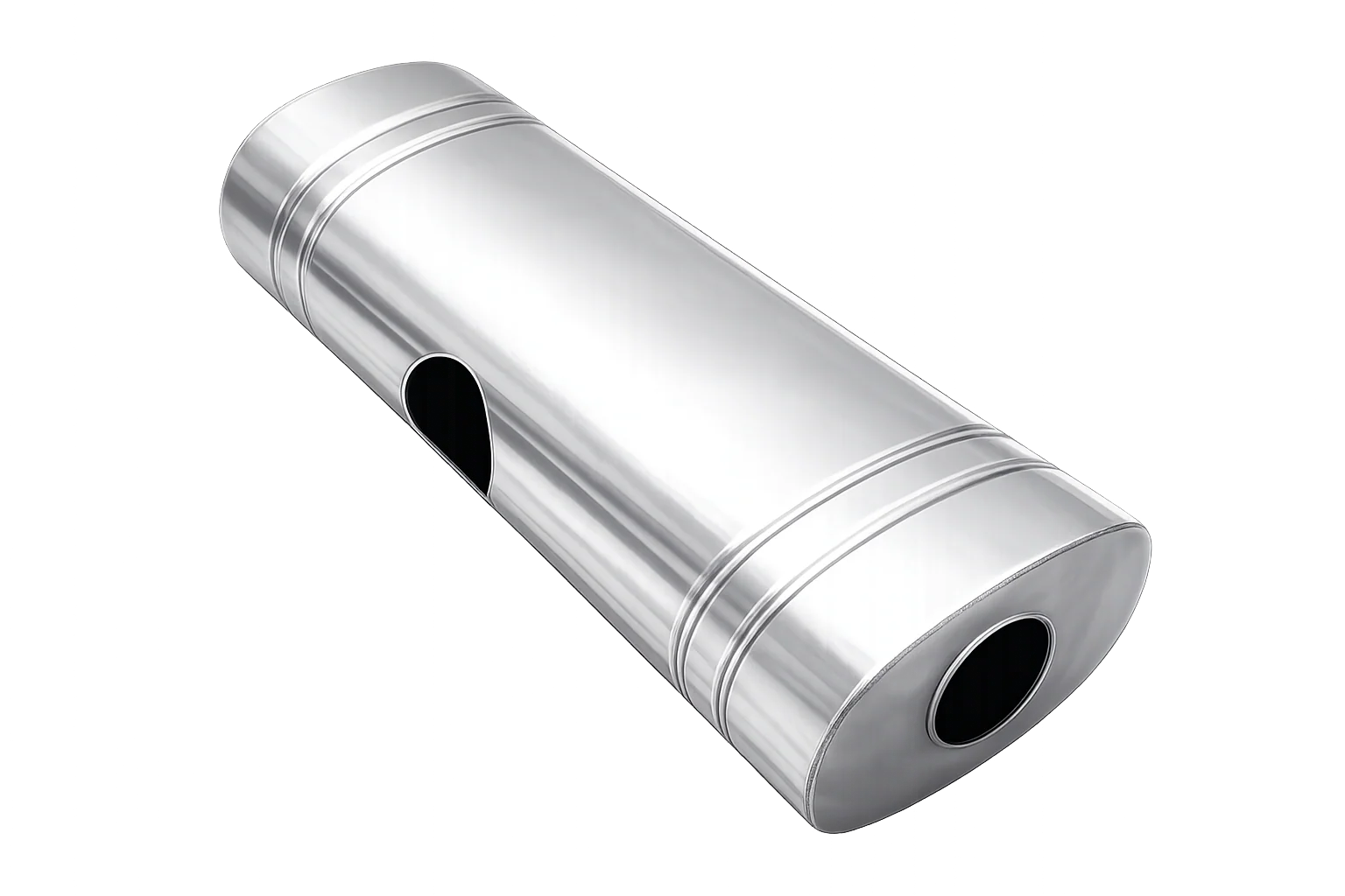 XForce | East West Muffler | 2.25" Inlet to Twin 2" Outlet | 304 Stainless Steel | Universal Fit | VX9E-242252