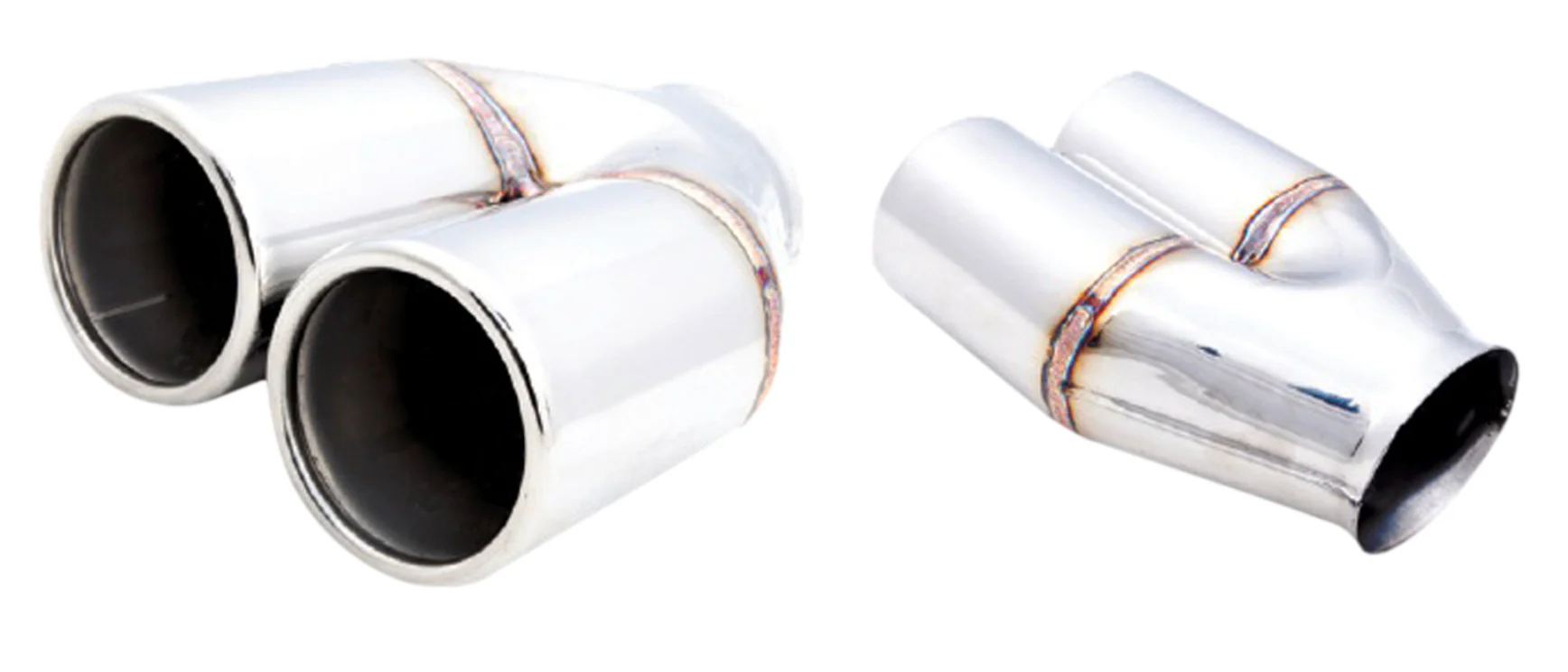 XForce | Twin 3" Double Wall Straight Cut Resonated Exhaust Tip | 2.5" Inlet | TY15-63