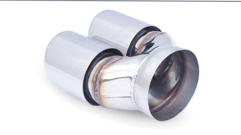 XForce | Twin 3.5" Round Angle-Cut Exhaust Tips | Double Wall 304 Stainless Steel | TY-AW35-63 - Image 3