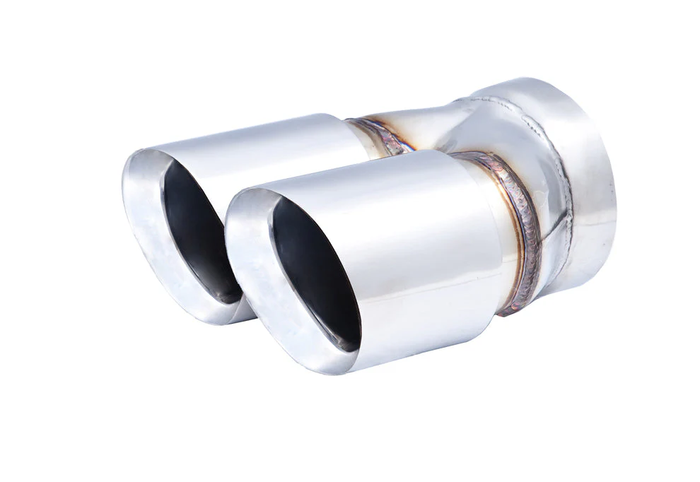 XForce | Twin 3.5" Round Angle-Cut Exhaust Tips | Double Wall 304 Stainless Steel | TY-AW35-76 - Image 2