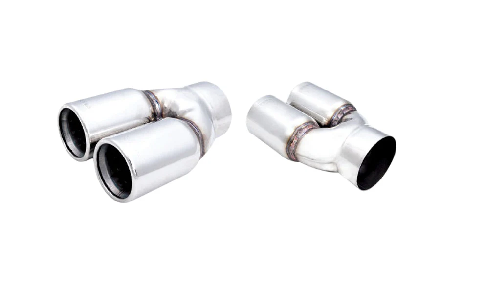 XForce | Twin 80mm Double Wall Straight Cut Exhaust Tip | 3" Inlet Polished Stainless | TY80-76