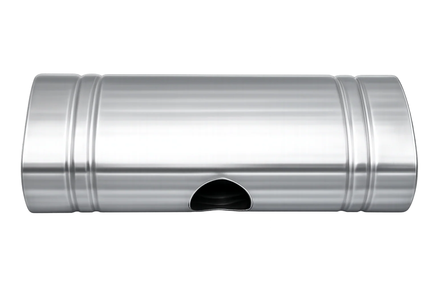 XForce | 304SS Oval East-West Muffler 24" | 3" Inlet to Dual 2.5" Outlet | Brushed Finish | VX9E-24325 - Image 2