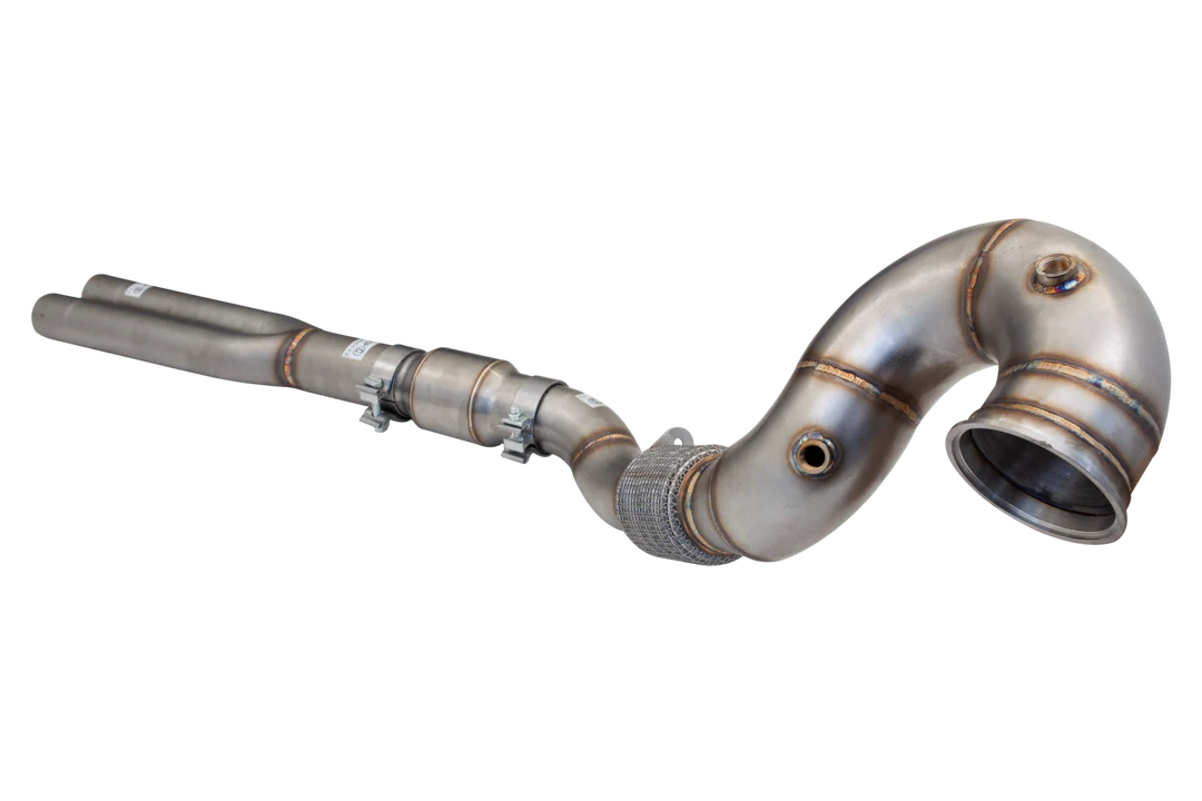 XForce | 4" to 3" Turbo Downpipe & High-Flow Cat | Audi RS3 8V & TT RS FV | ESRS317KITB