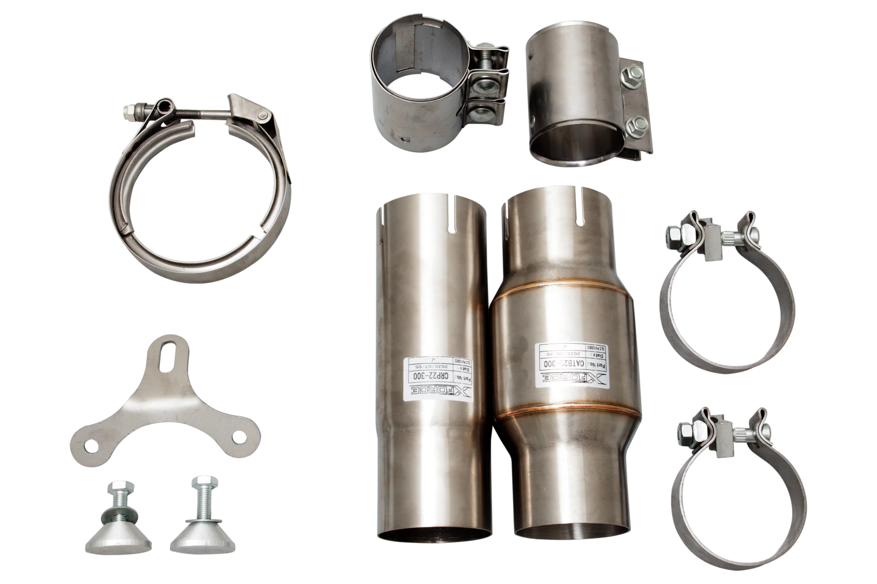 XForce | 4" to 3" Turbo Downpipe & High-Flow Cat | Audi RS3 8V & TT RS FV | ESRS317KITB - Image 4