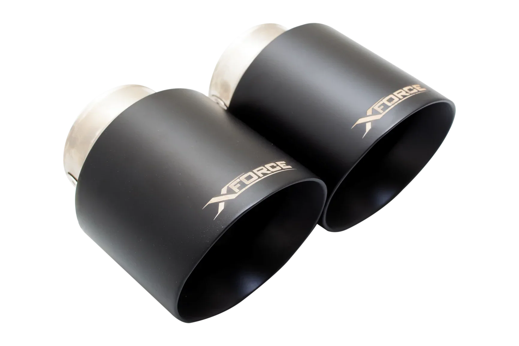 Xforce | 4" Matte Black Stainless Steel Exhaust Tip Kit | BMW F22 F23 M235i M240i 2014–2021 | ESBM2SBLKTIP