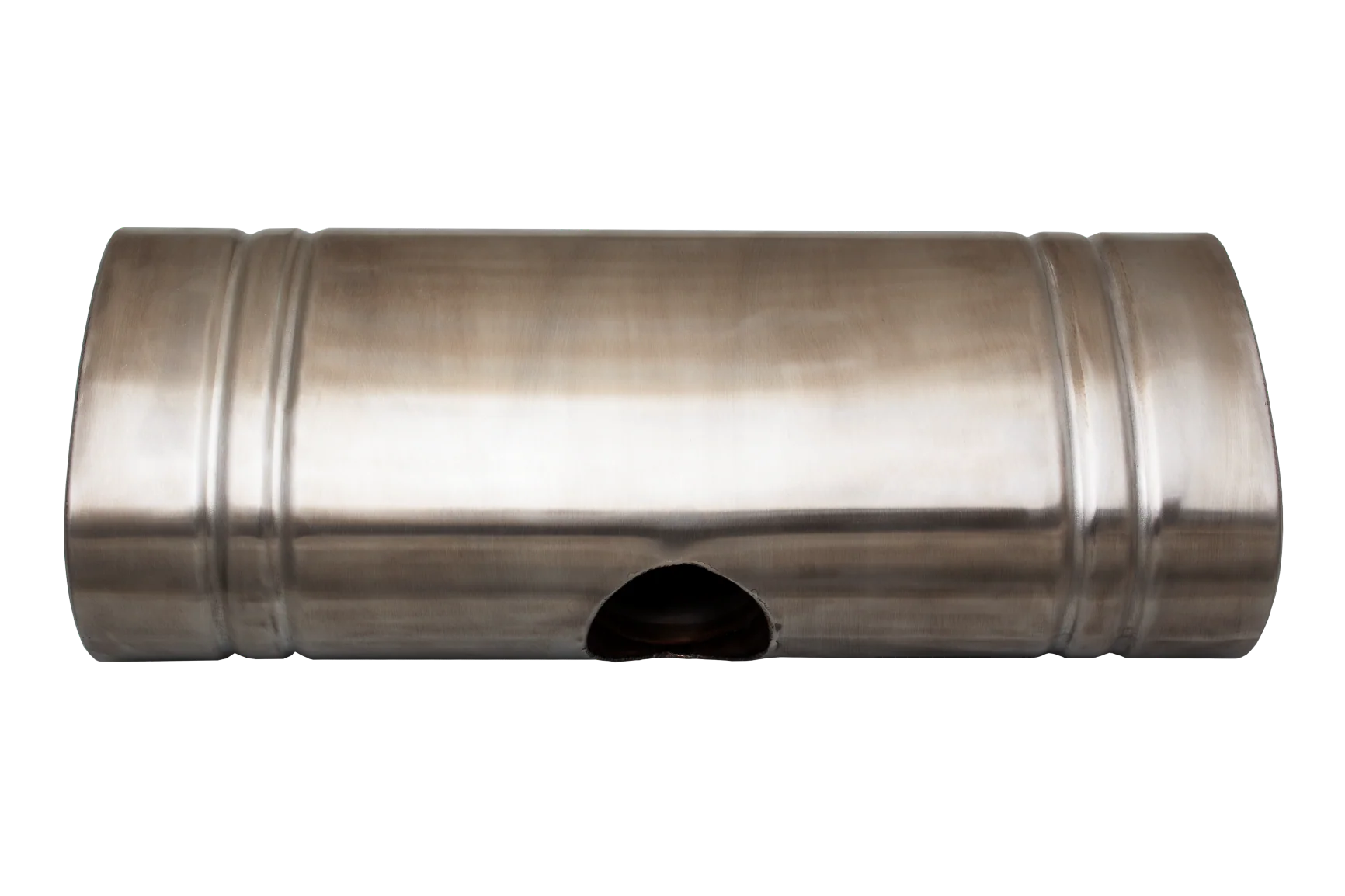 XForce | 409SS Oval East-West Muffler 20" | 3" Inlet to Dual 2.5" Outlet | Brushed Finish | VX9E4-20325 - Image 2